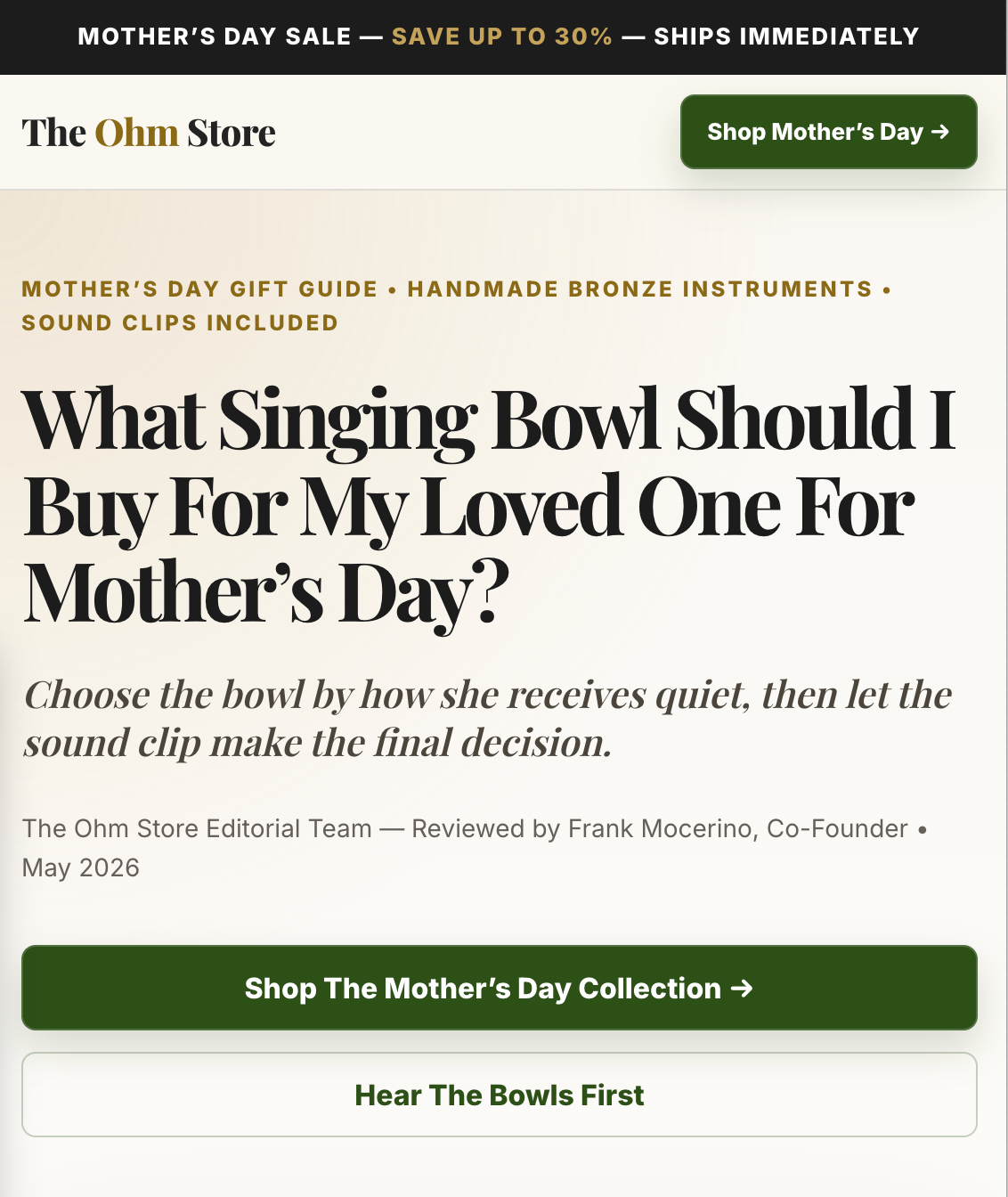 What Singing Bowl Should I Buy My Loved One For Mothers Day?