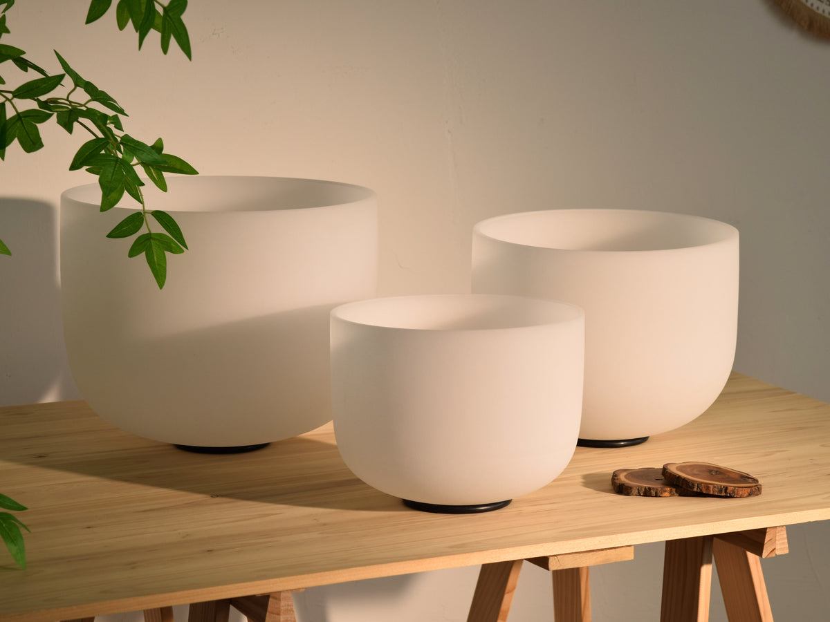 The Major Triad | Frosted Crystal Singing Bowl Set β C E G | 432 Hz