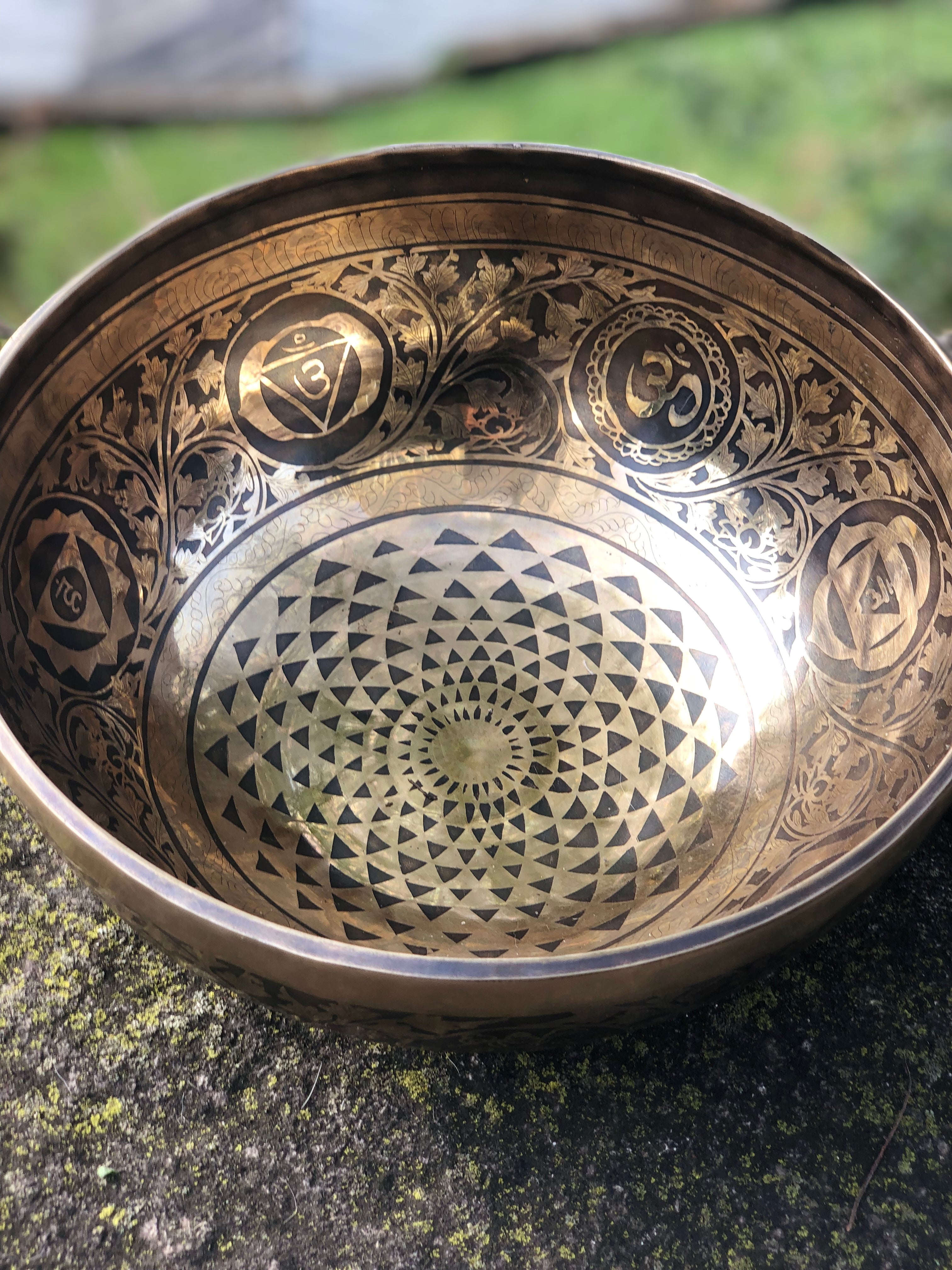 The Flower of Life Bowl: Large 10.5 Inch Handmade Bronze Bowl Limited