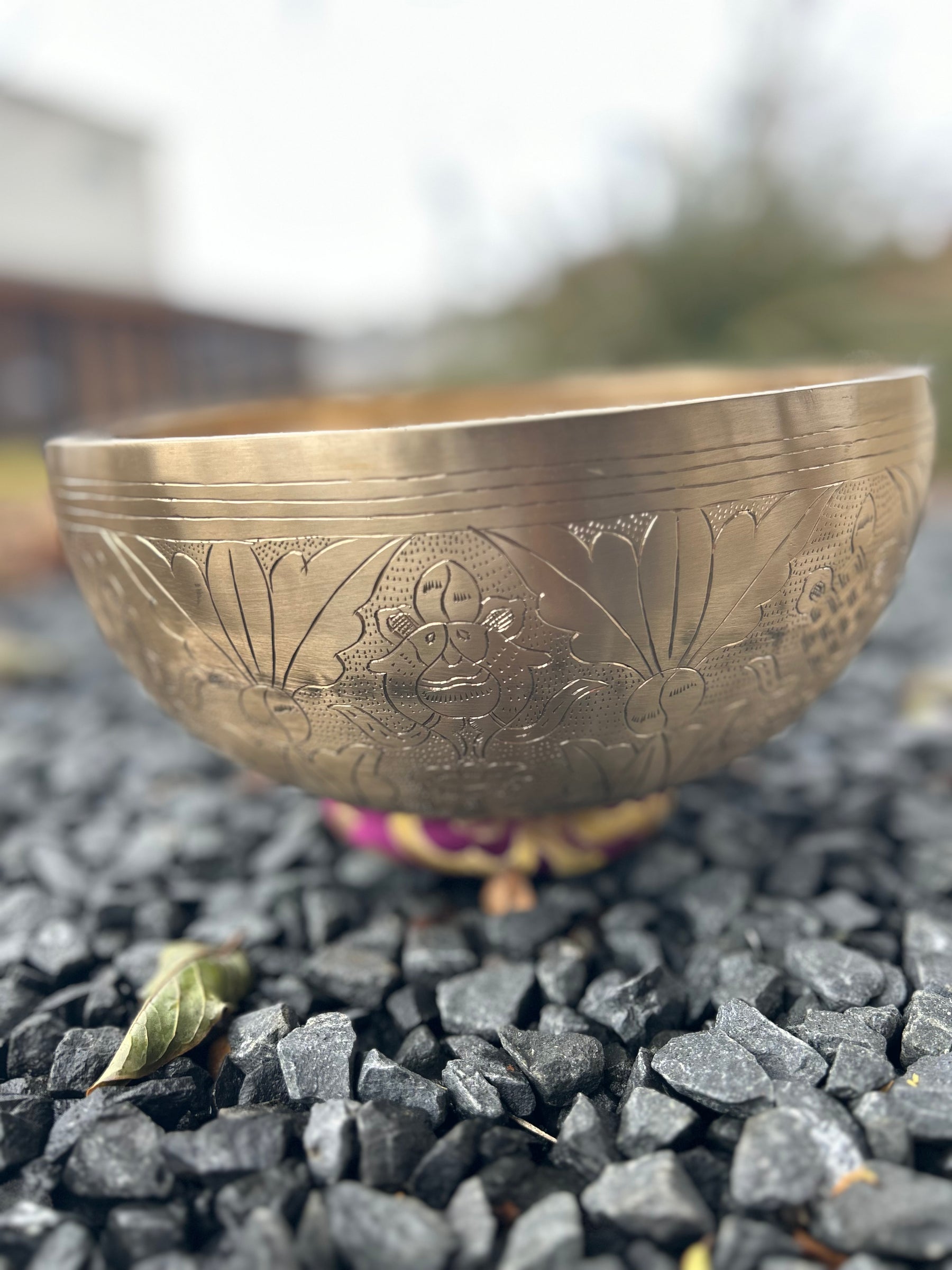 The Golden Leaf Bowl: 10.5 inch | 3rd Octave Subtle Etchings