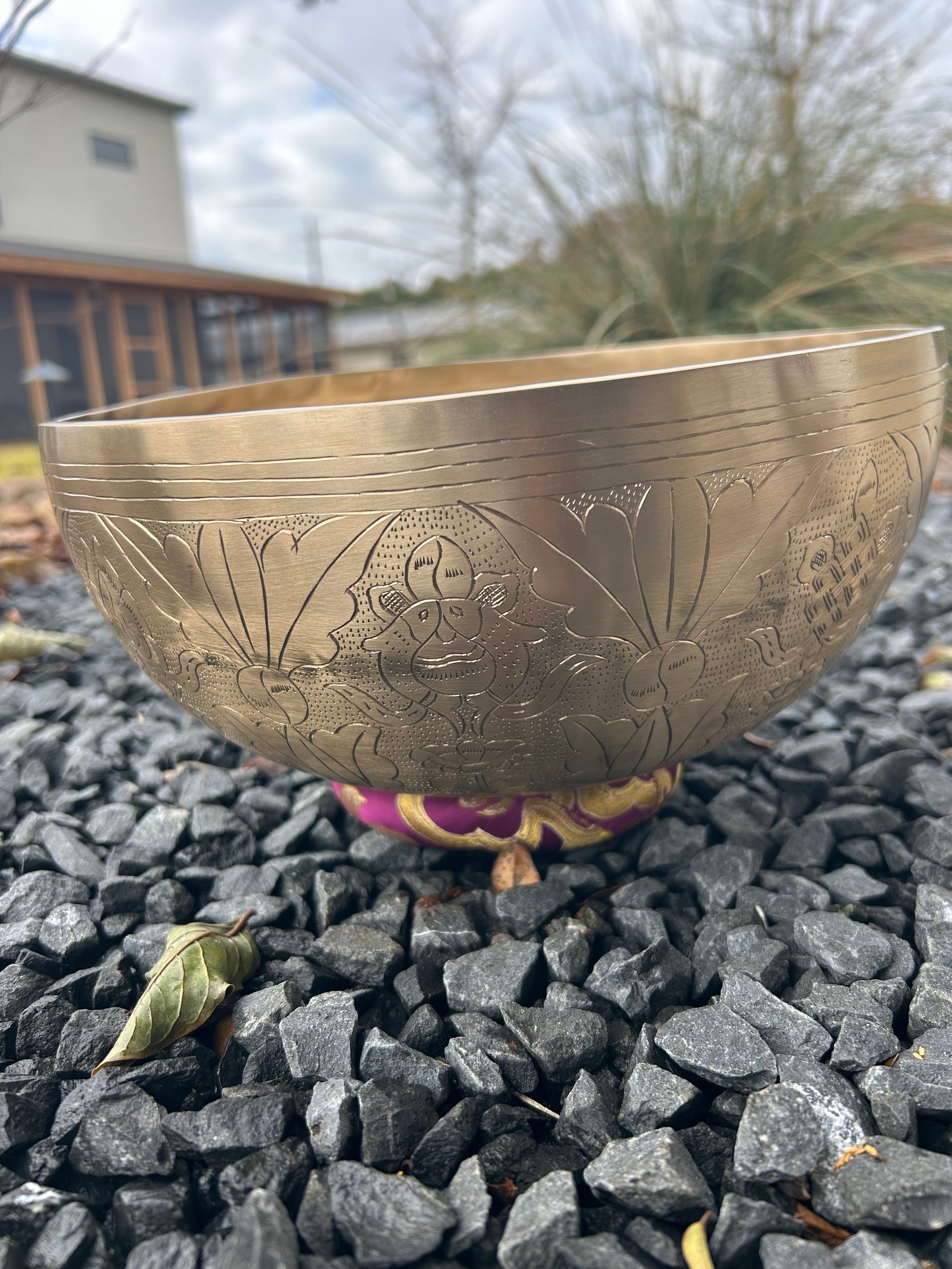 The Golden Leaf Bowl: 10.5 inch | 3rd Octave Subtle Etchings