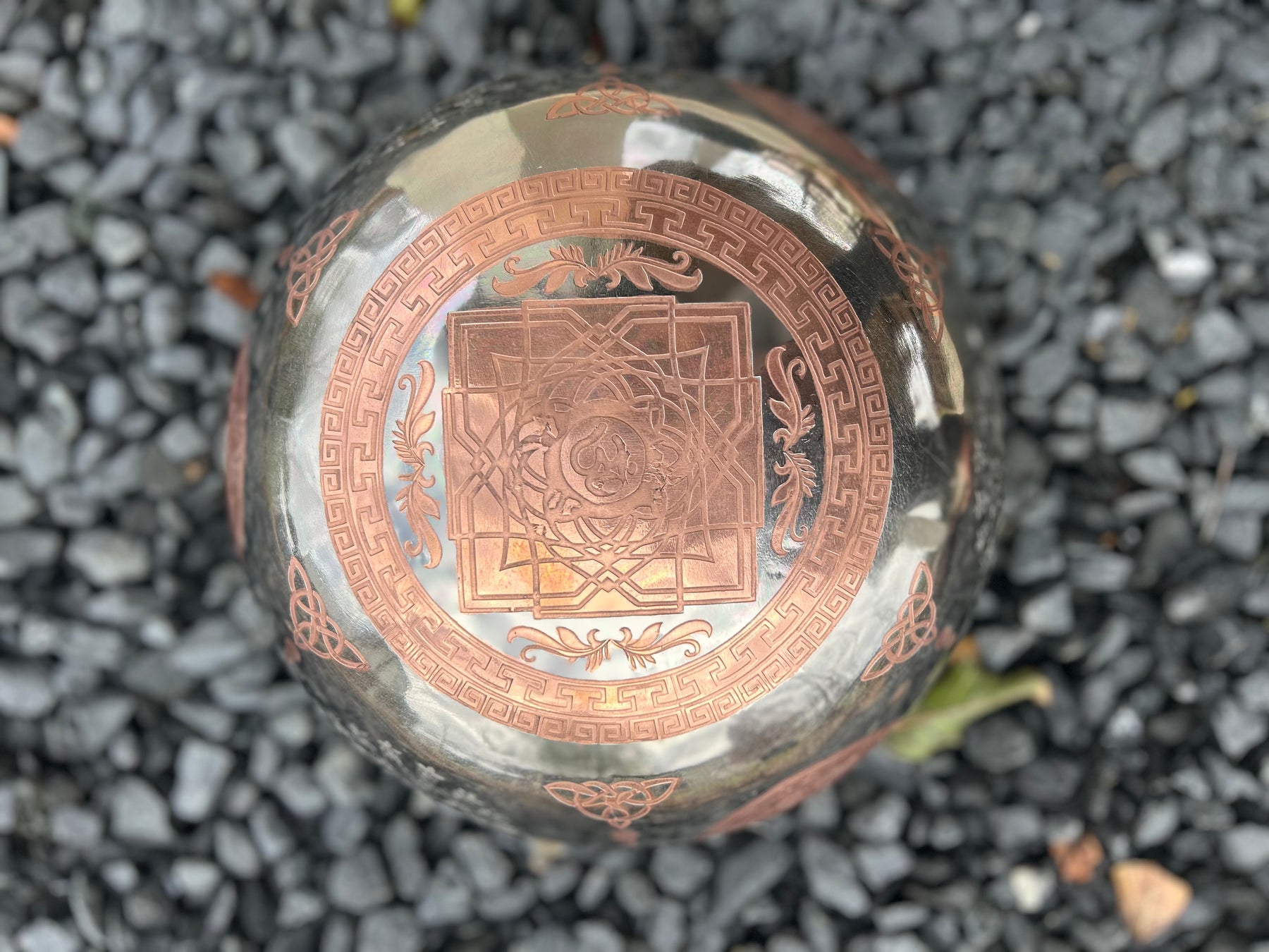 The Crown Jewel Bowl: 10.25 inch | Handmade Etched Bronze Singing Bowl