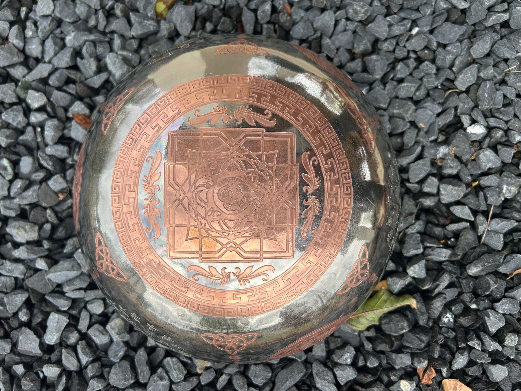 The Crown Jewel Bowl: 10.25 inch | Handmade Etched Bronze Singing Bowl