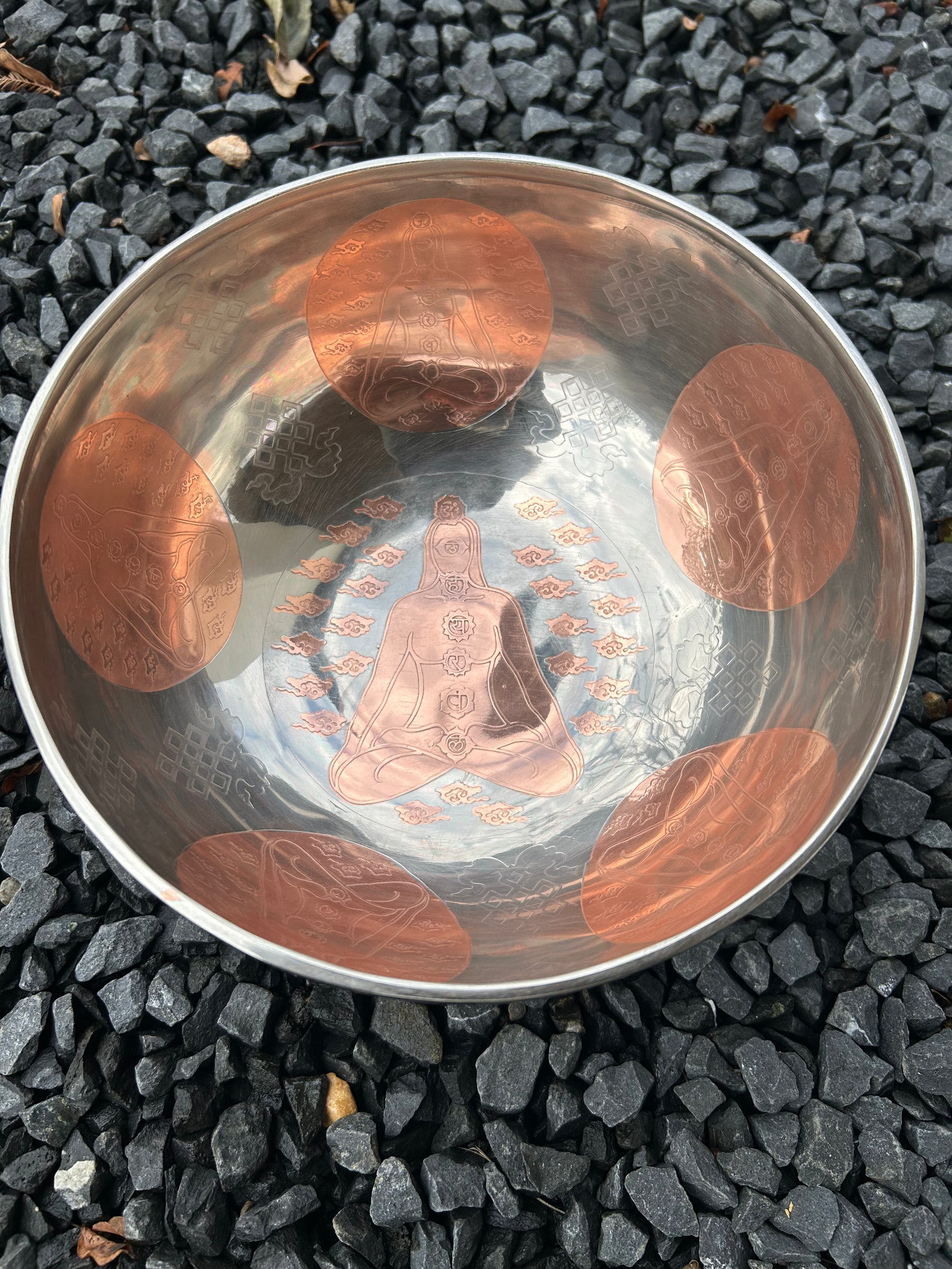 The Lady Of Life Bowl: 10.25 inch | Handmade Bronze Singing Bowl Rich Etchings