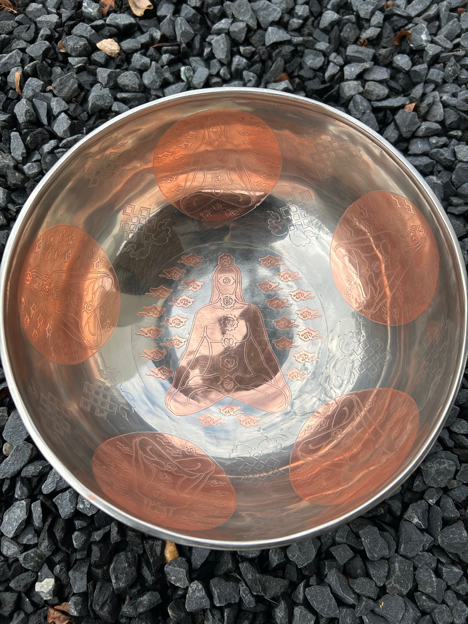 The Lady Of Life Bowl: 10.25 inch | Handmade Bronze Singing Bowl Rich Etchings