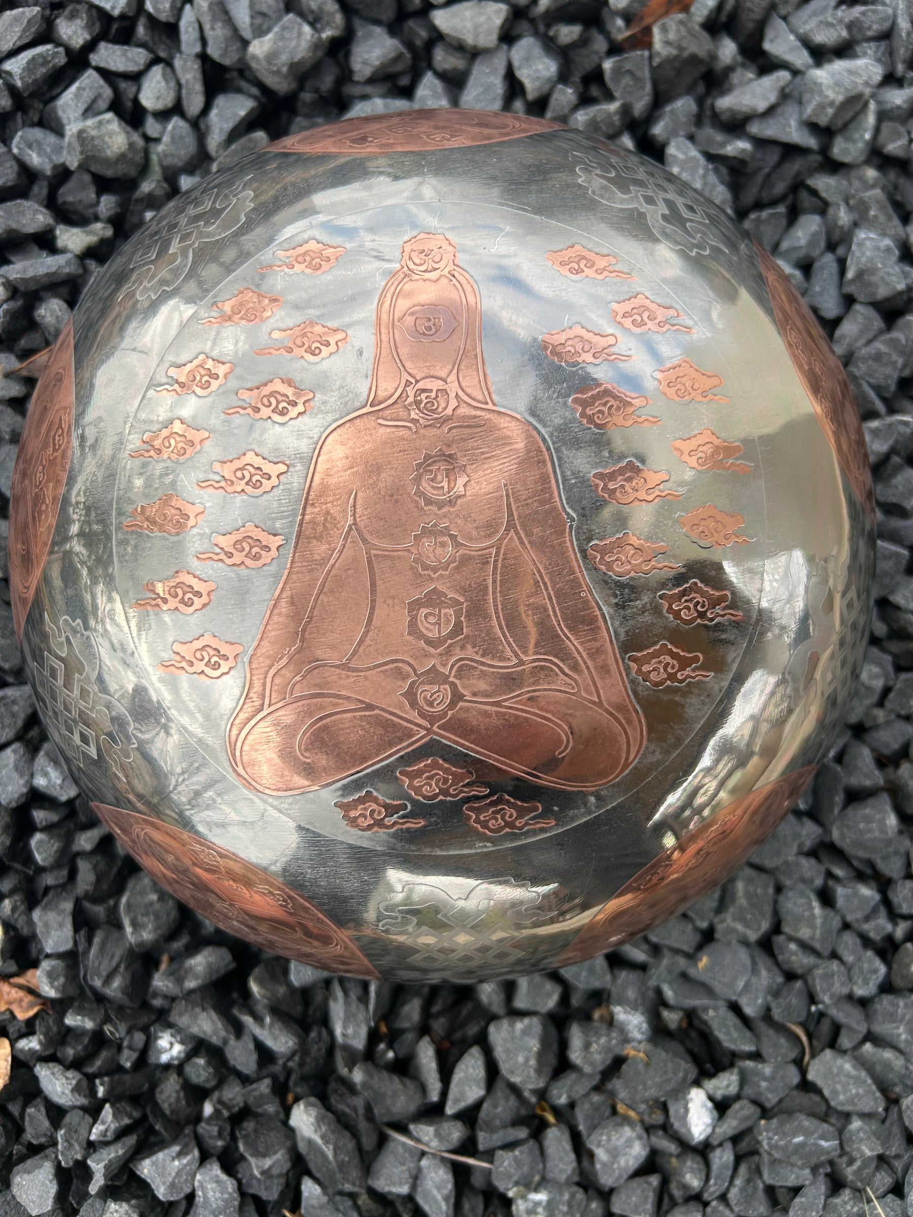 The Lady Of Life Bowl: 10.25 inch | Handmade Bronze Singing Bowl Rich Etchings