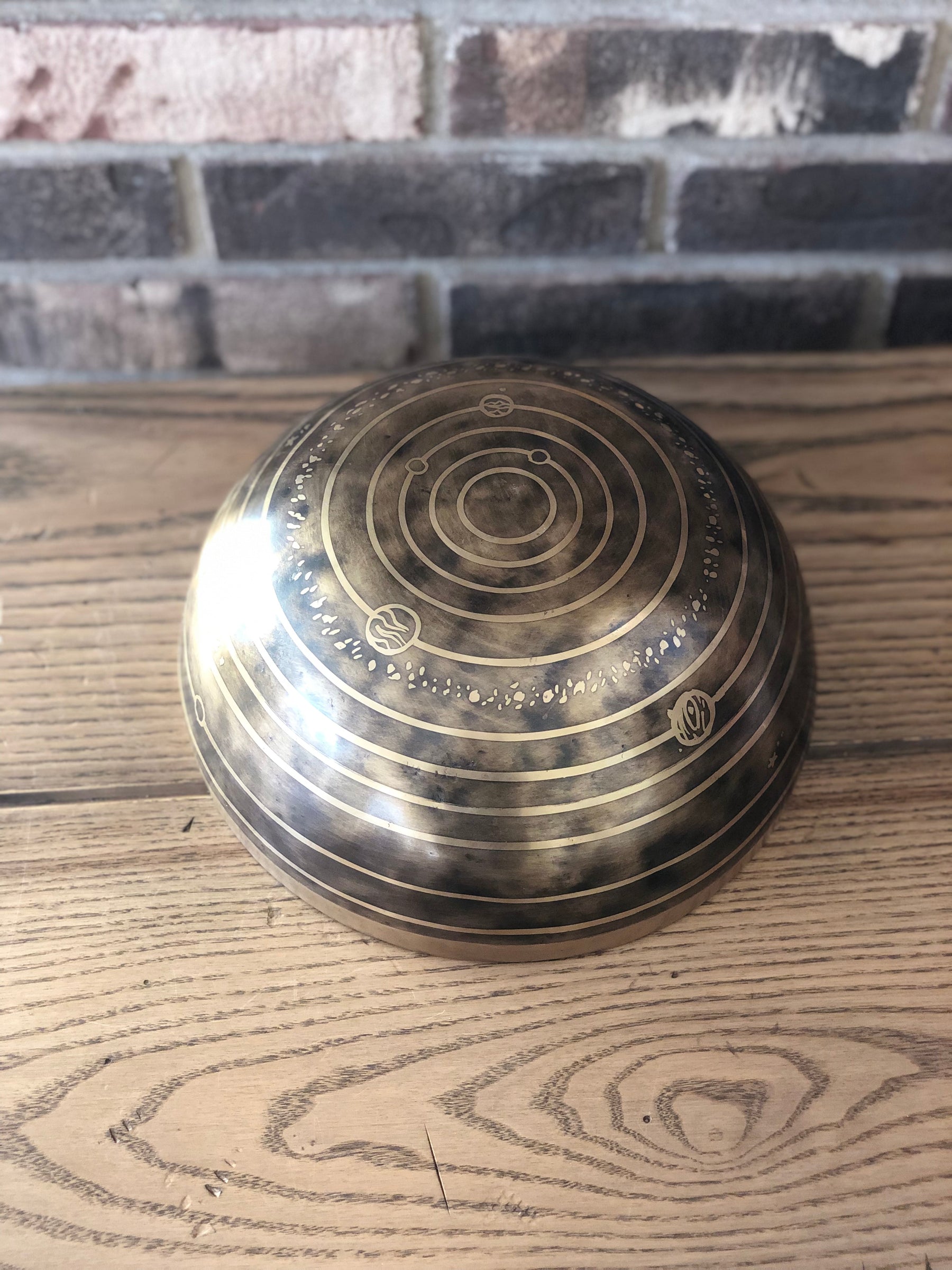 The Planetary Bowl Large 9 Inch Handmade Bronze Singing Bowl From Nepal Limited Design