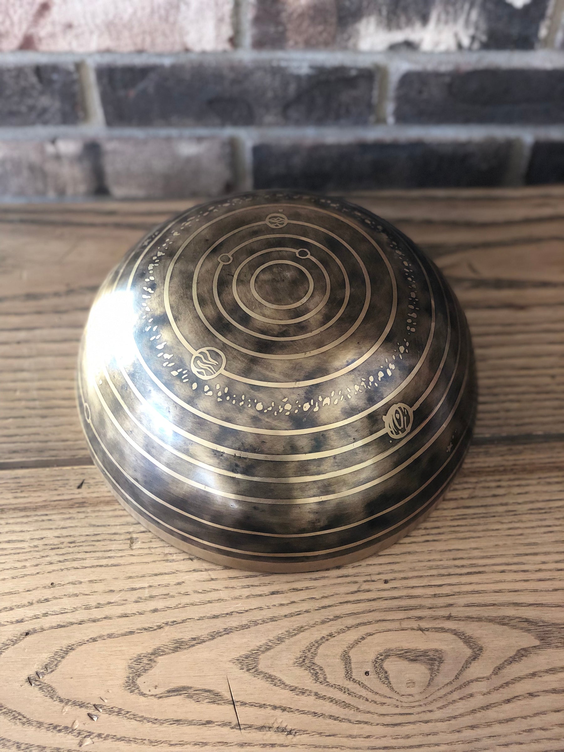 The Planetary Bowl Large 9 Inch Handmade Bronze Singing Bowl From Nepal Limited Design