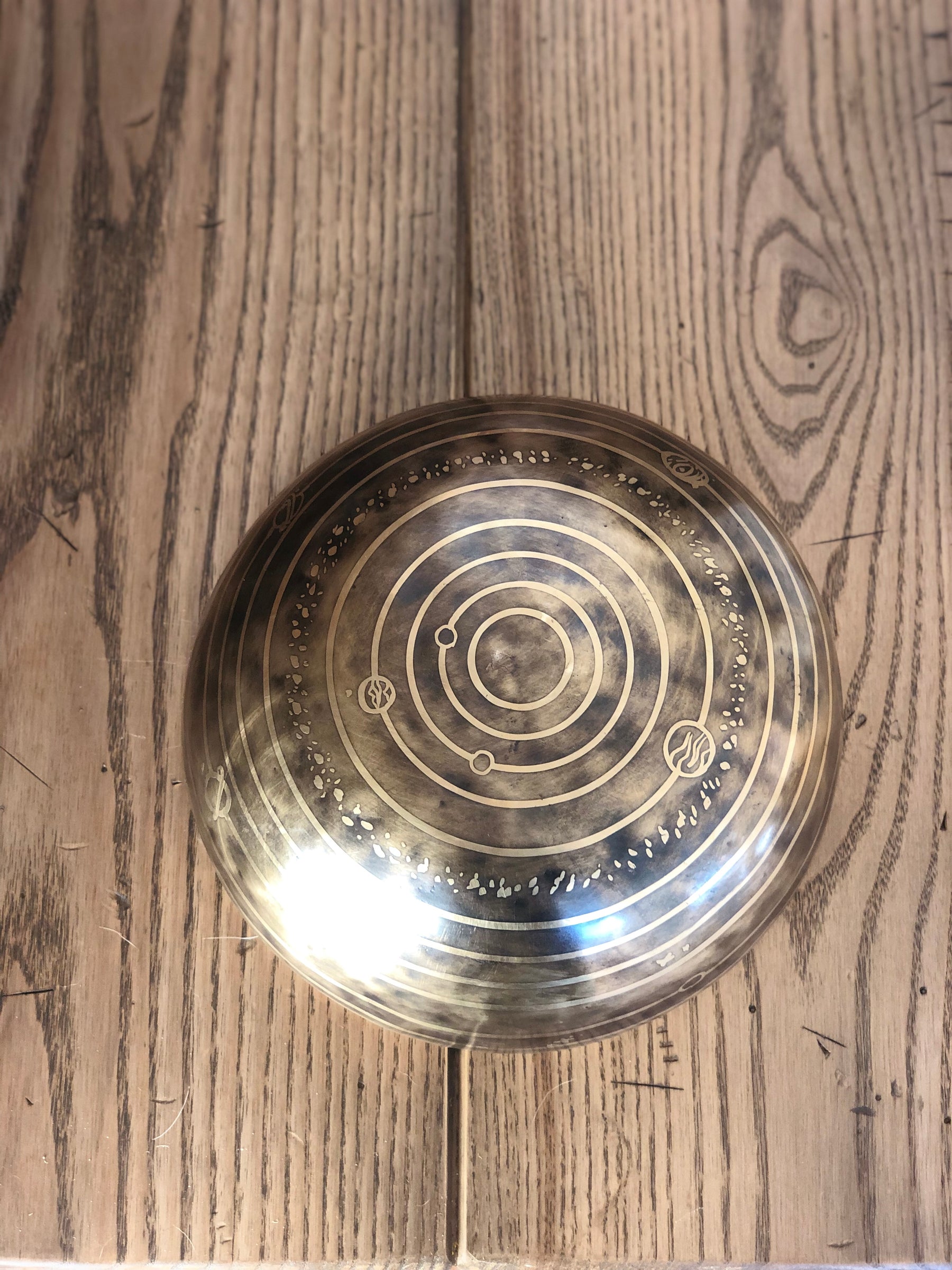 The Planetary Bowl Large 9 Inch Handmade Bronze Singing Bowl From Nepal Limited Design