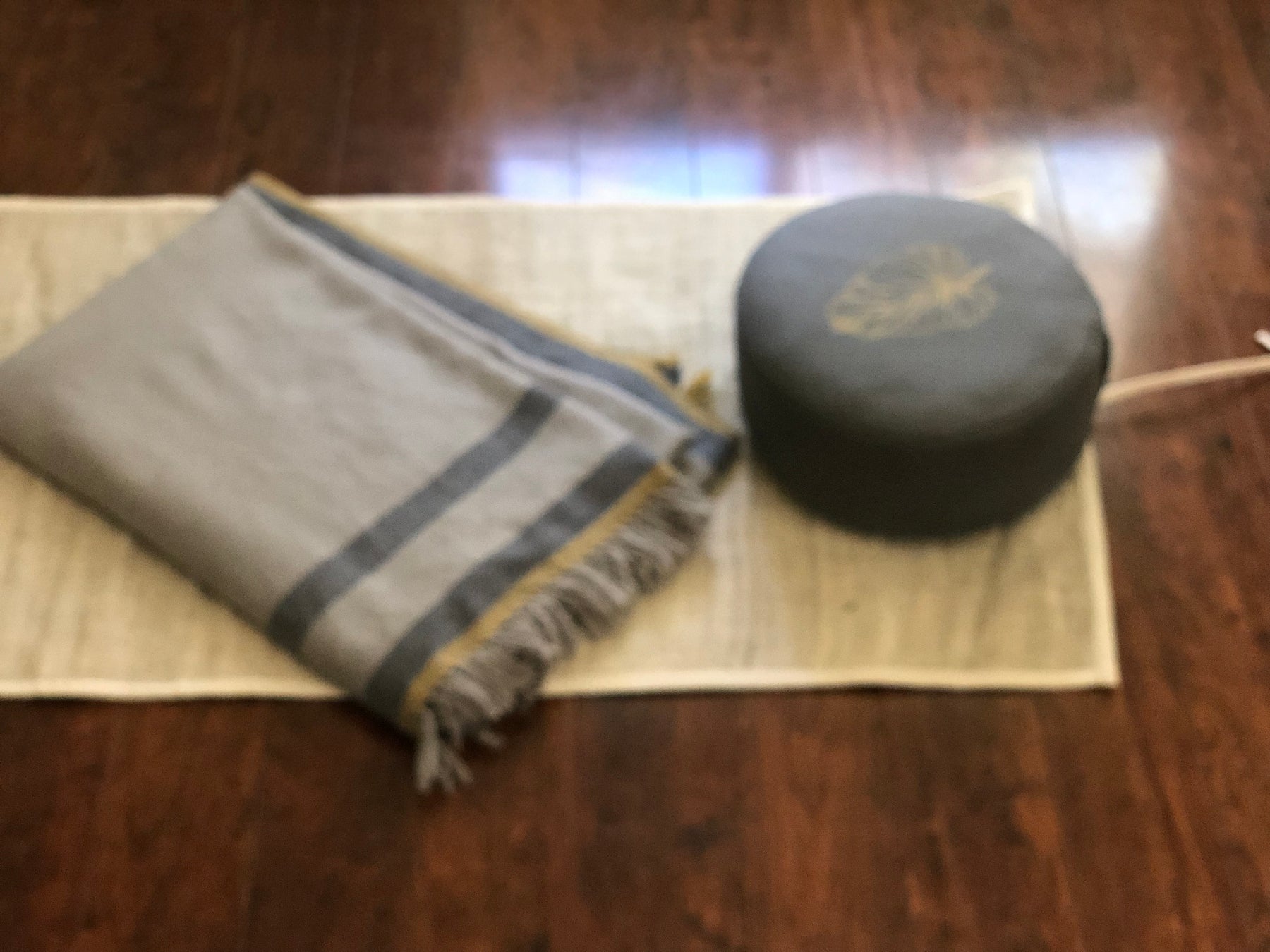 The Practitioner's Bundle: 100% Wool Meditation Shawl, Natural Hemp Yoga Mat and Meditation Cushion