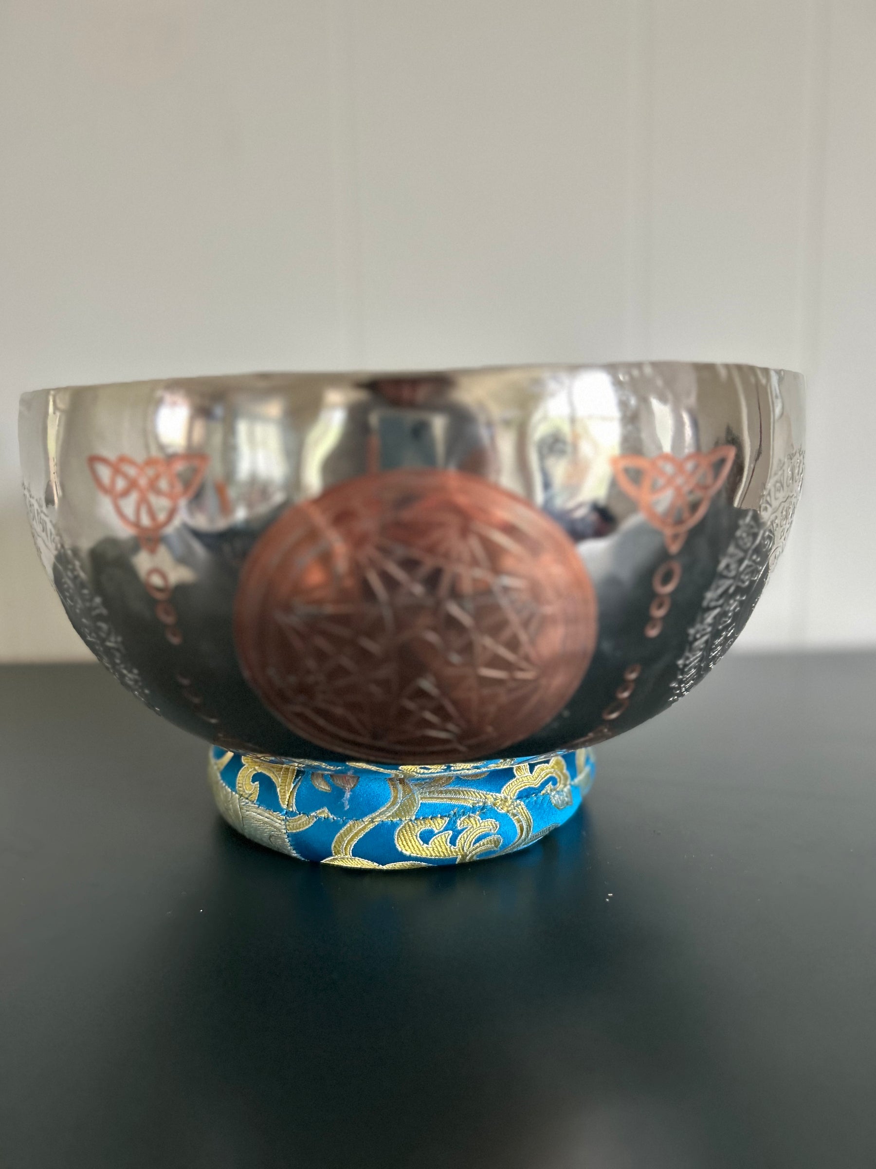The Crown Jewel Bowl: 10.25 inch | Handmade Etched Bronze Singing Bowl