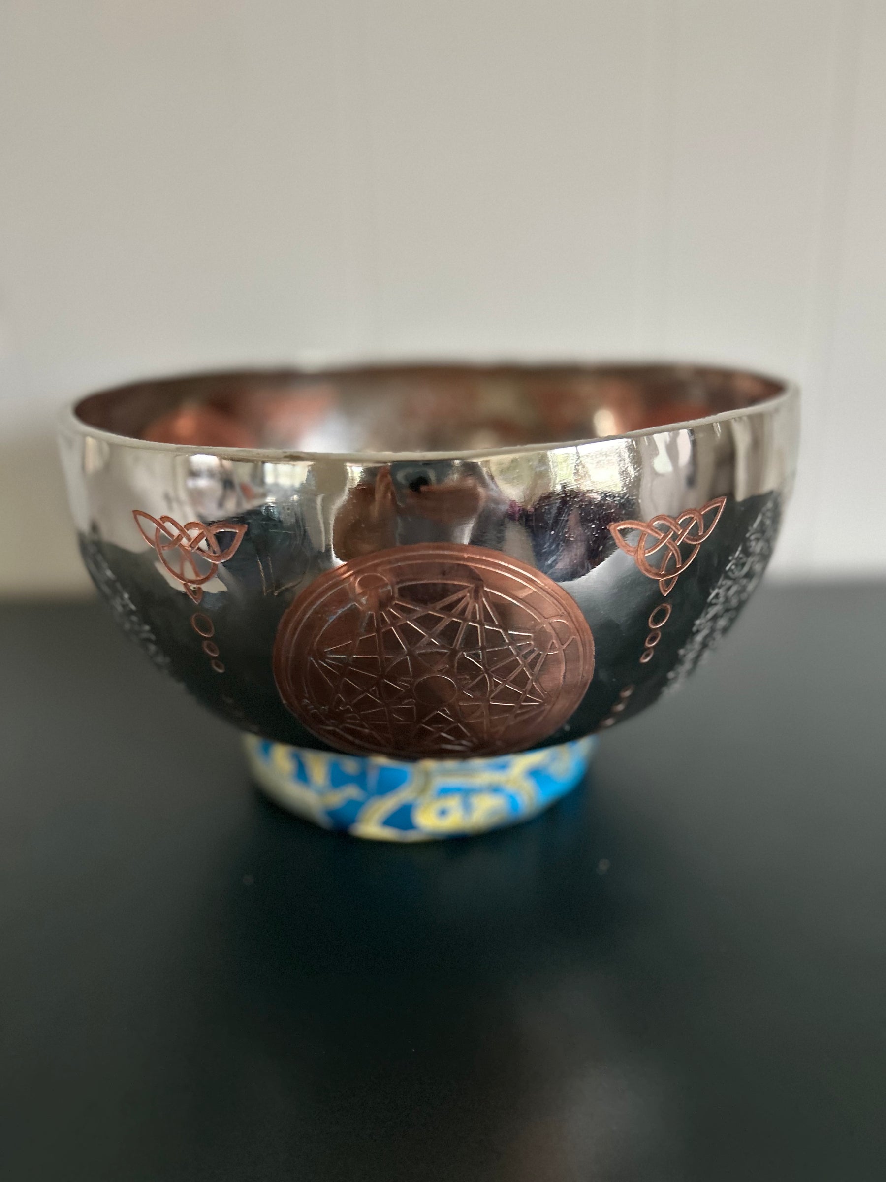 The Crown Jewel Bowl: 10.25 inch | Handmade Etched Bronze Singing Bowl