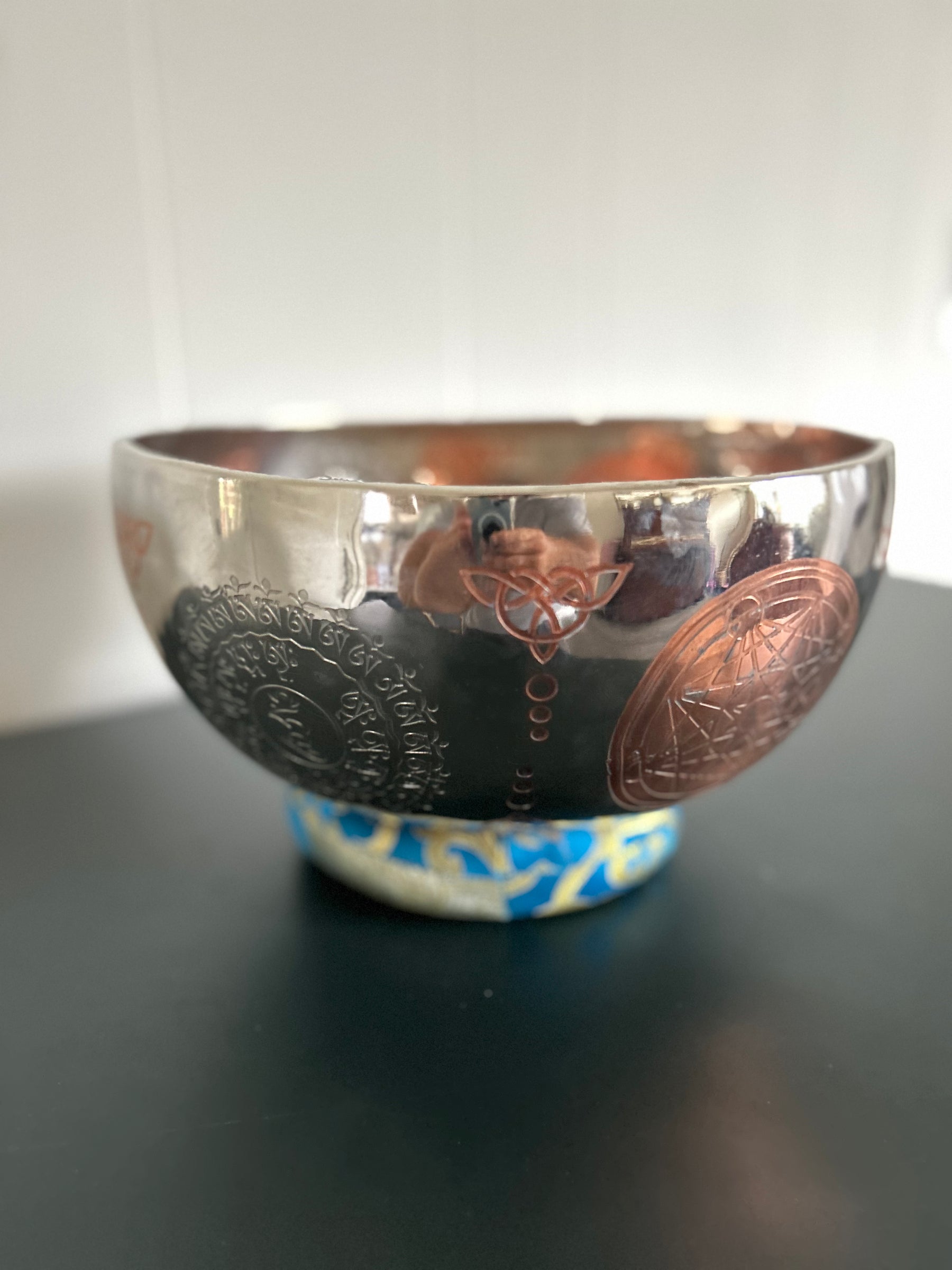 The Crown Jewel Bowl: 10.25 inch | Handmade Etched Bronze Singing Bowl