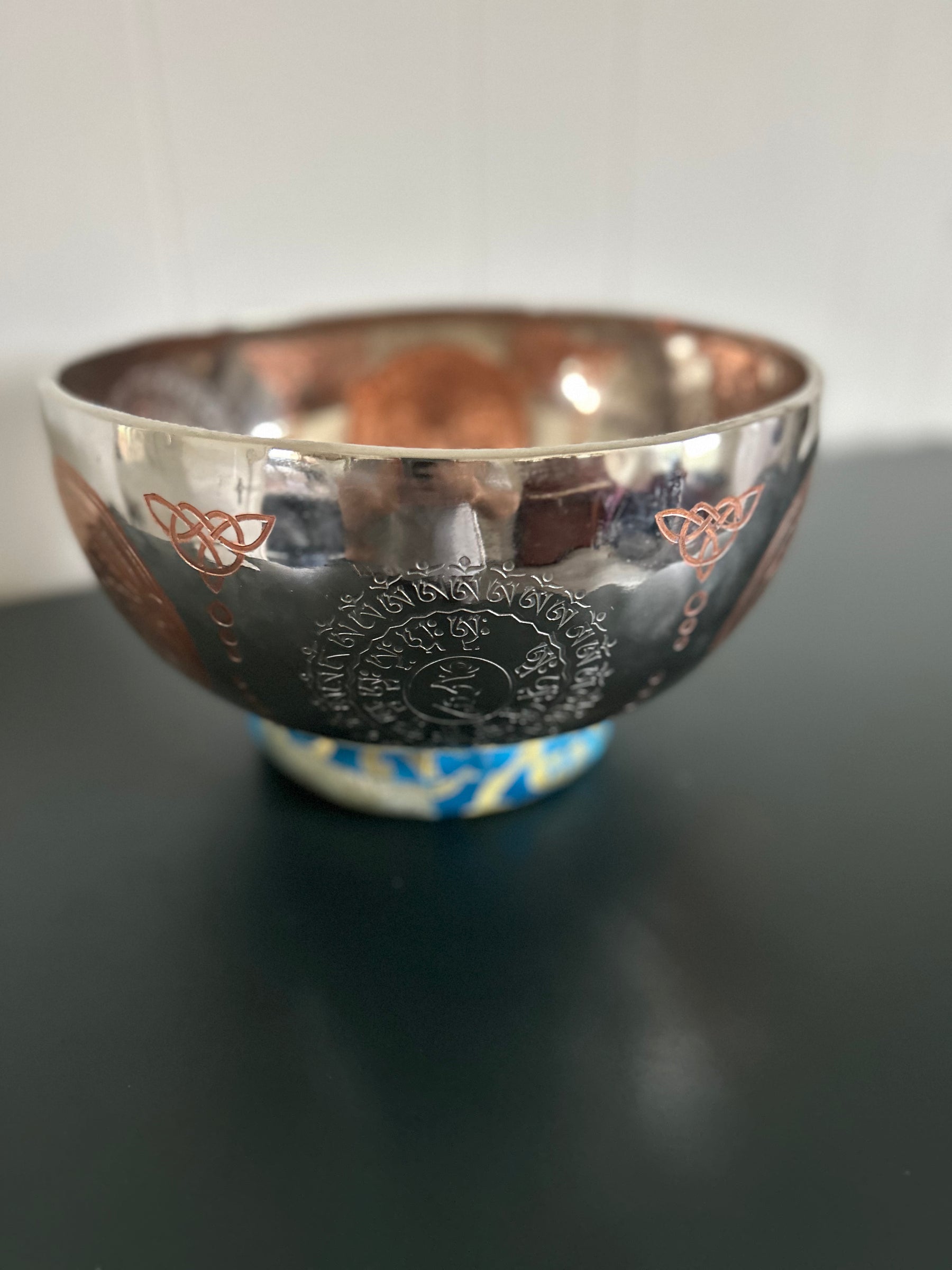 The Crown Jewel Bowl: 10.25 inch | Handmade Etched Bronze Singing Bowl