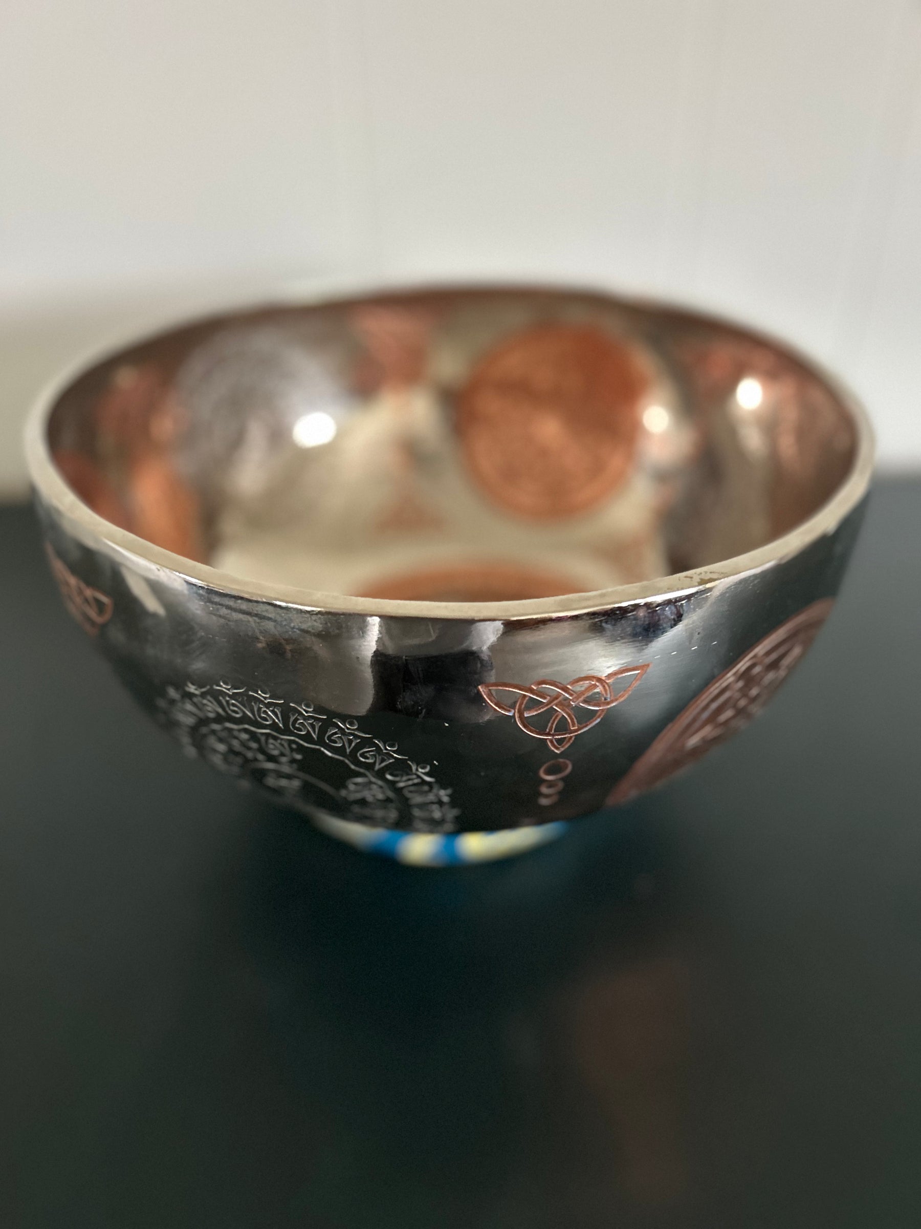 The Crown Jewel Bowl: 10.25 inch | Handmade Etched Bronze Singing Bowl