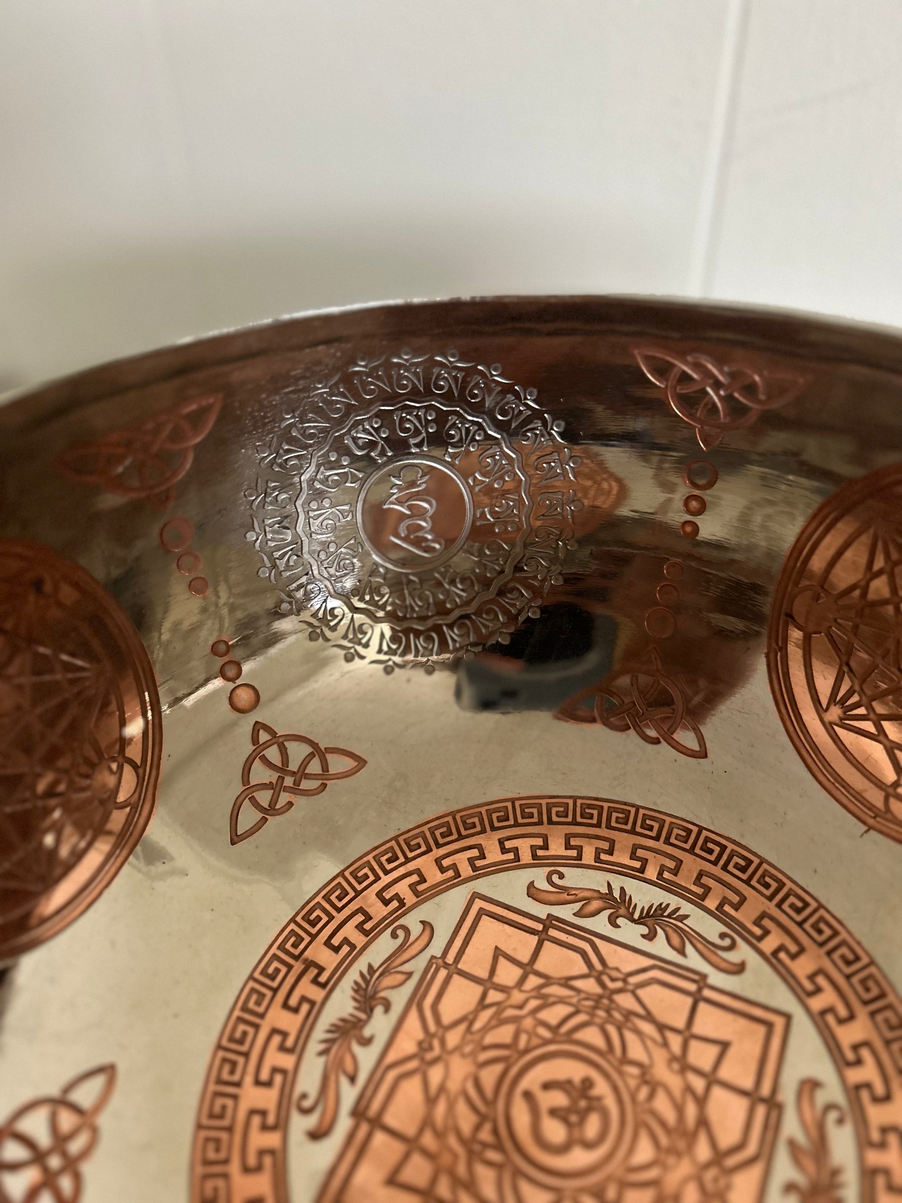 The Crown Jewel Bowl: 10.25 inch | Handmade Etched Bronze Singing Bowl
