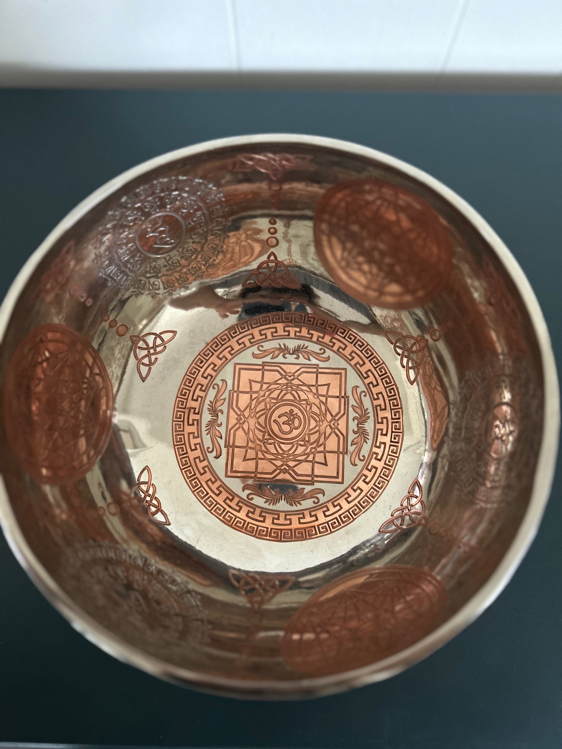 The Crown Jewel Bowl: 10.25 inch | Handmade Etched Bronze Singing Bowl
