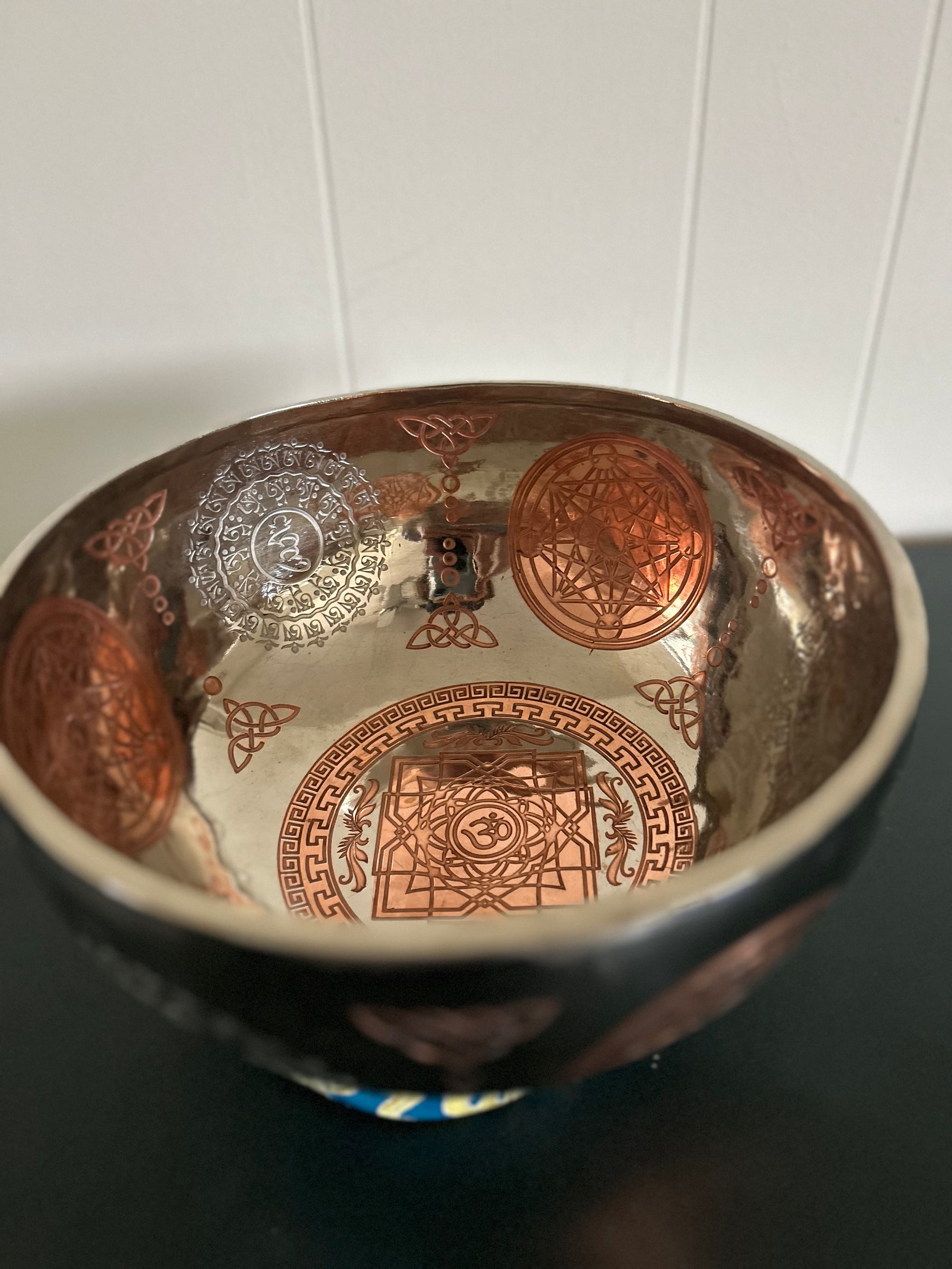 The Crown Jewel Bowl: 10.25 inch | Handmade Etched Bronze Singing Bowl