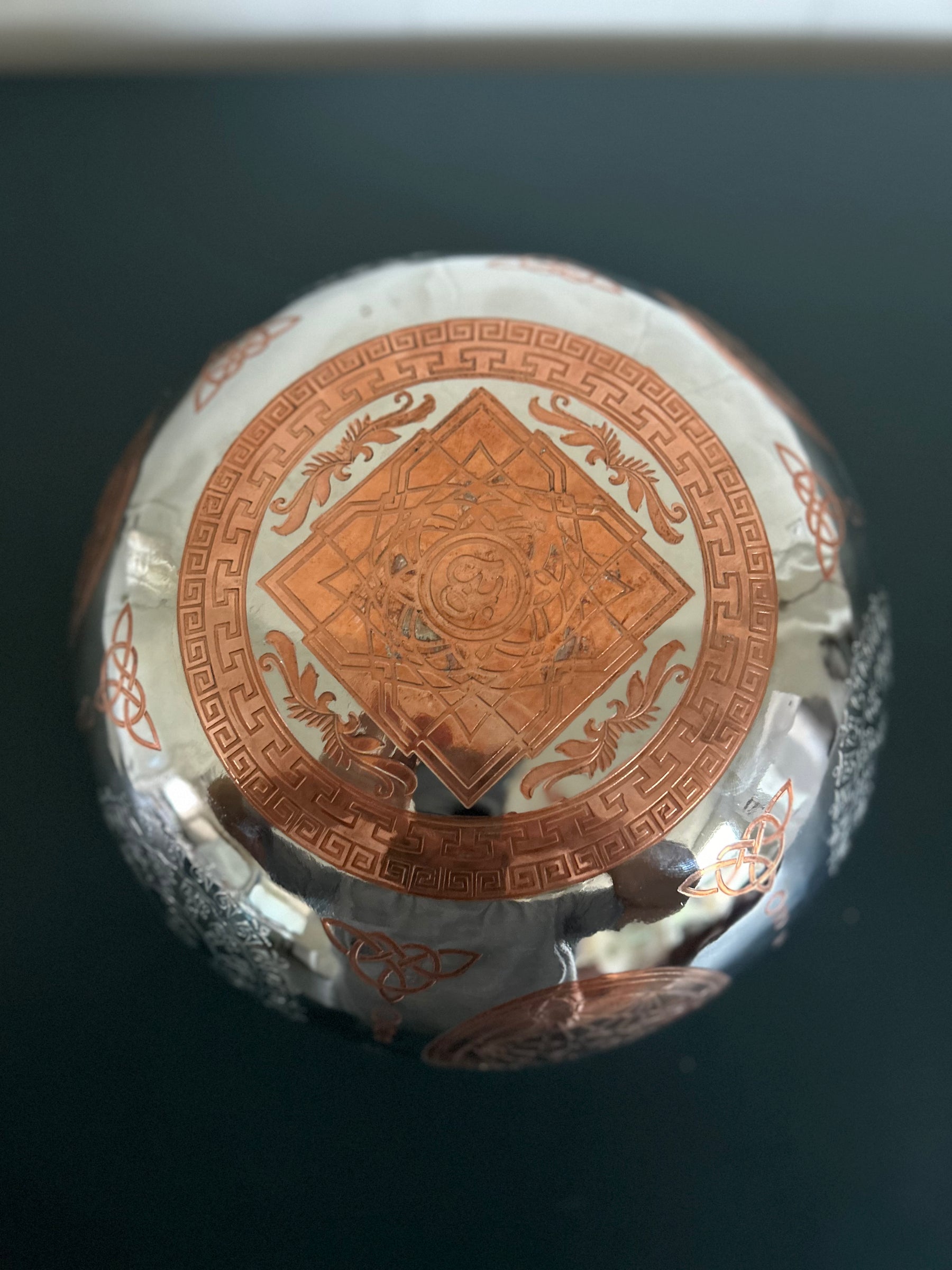The Crown Jewel Bowl: 10.25 inch | Handmade Etched Bronze Singing Bowl