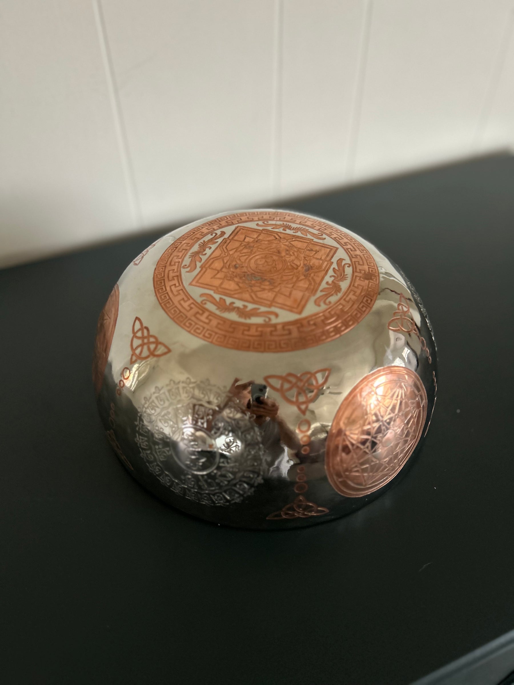 The Crown Jewel Bowl: 10.25 inch | Handmade Etched Bronze Singing Bowl
