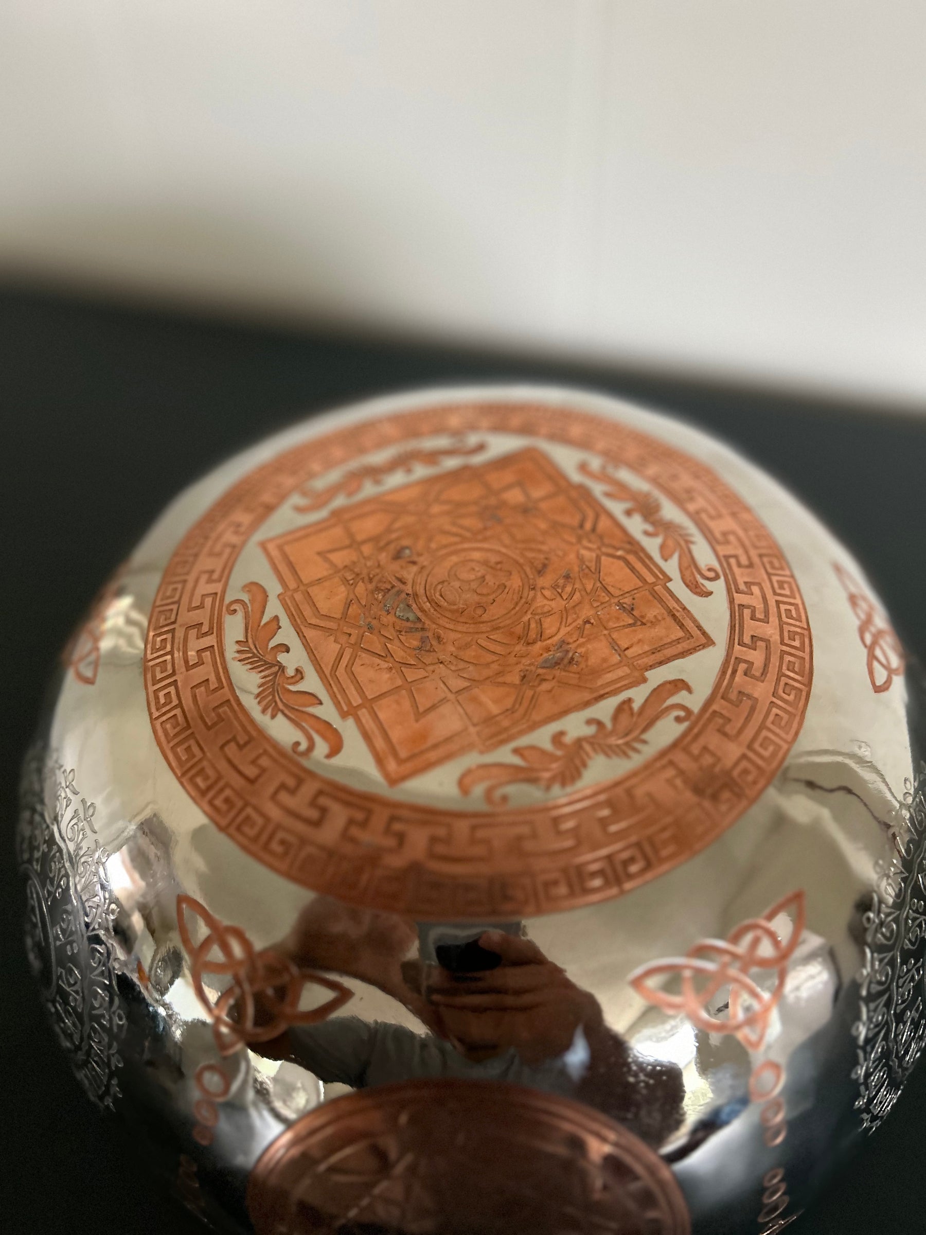 The Crown Jewel Bowl: 10.25 inch | Handmade Etched Bronze Singing Bowl