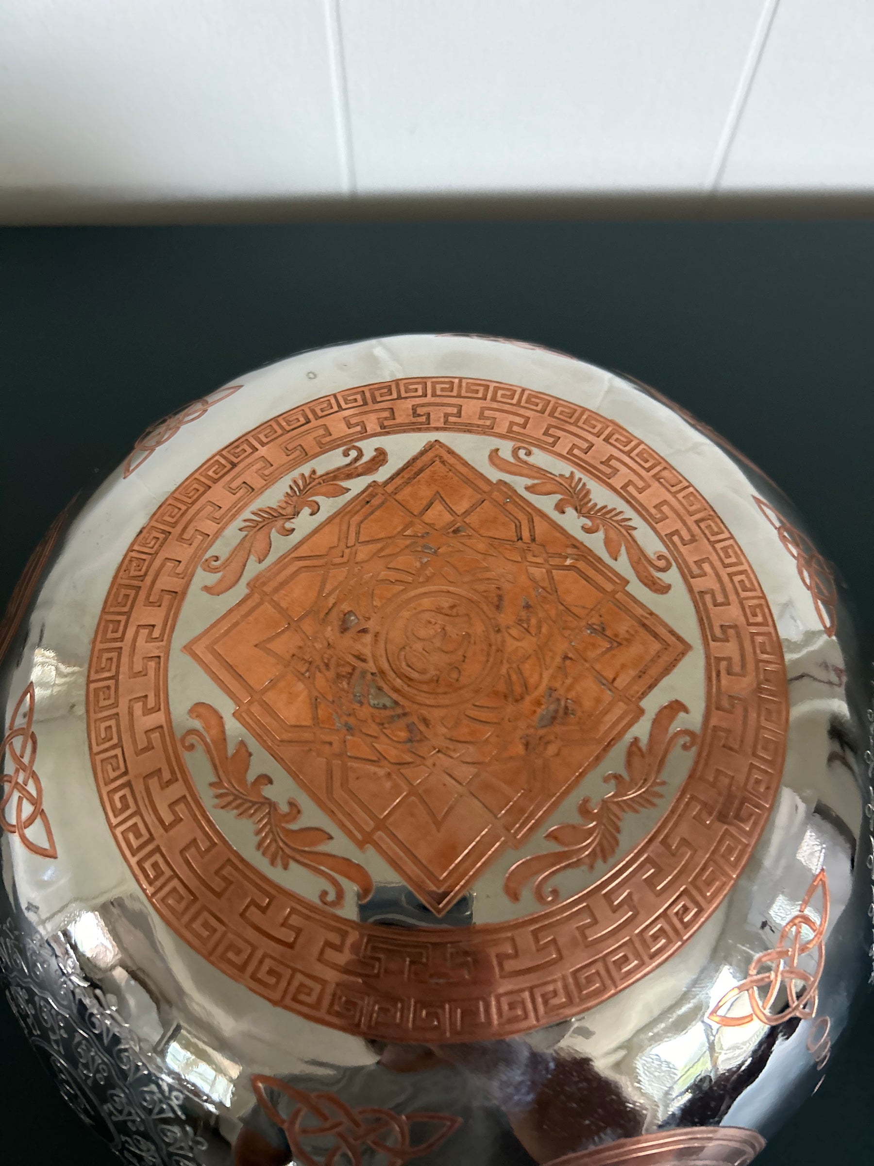 The Crown Jewel Bowl: 10.25 inch | Handmade Etched Bronze Singing Bowl
