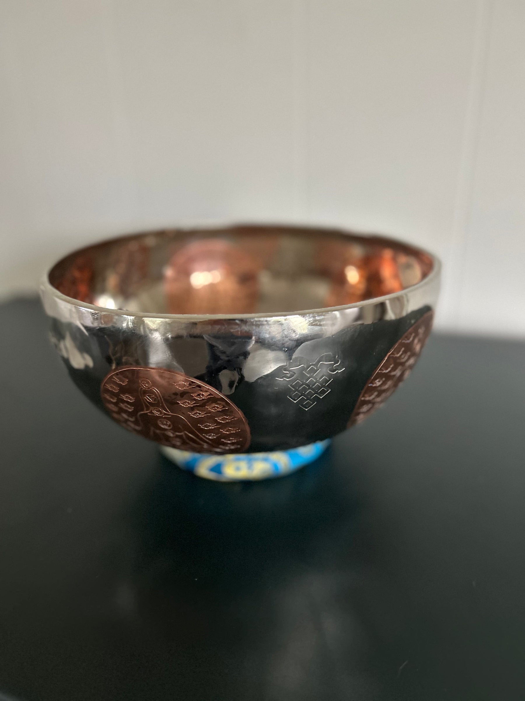 The Lady Of Life Bowl: 10.25 inch | Handmade Bronze Singing Bowl Rich Etchings