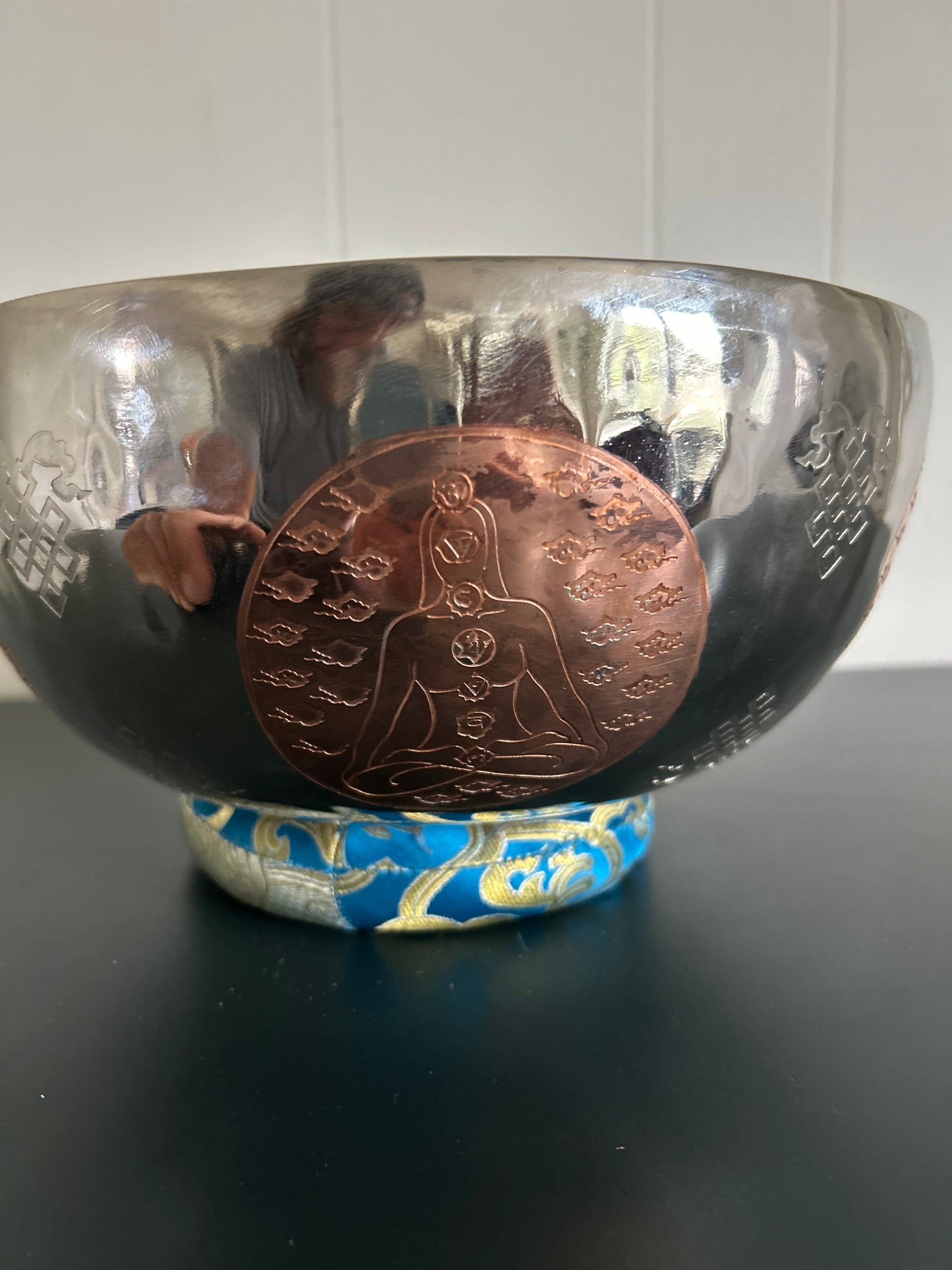 The Lady Of Life Bowl: 10.25 inch | Handmade Bronze Singing Bowl Rich Etchings