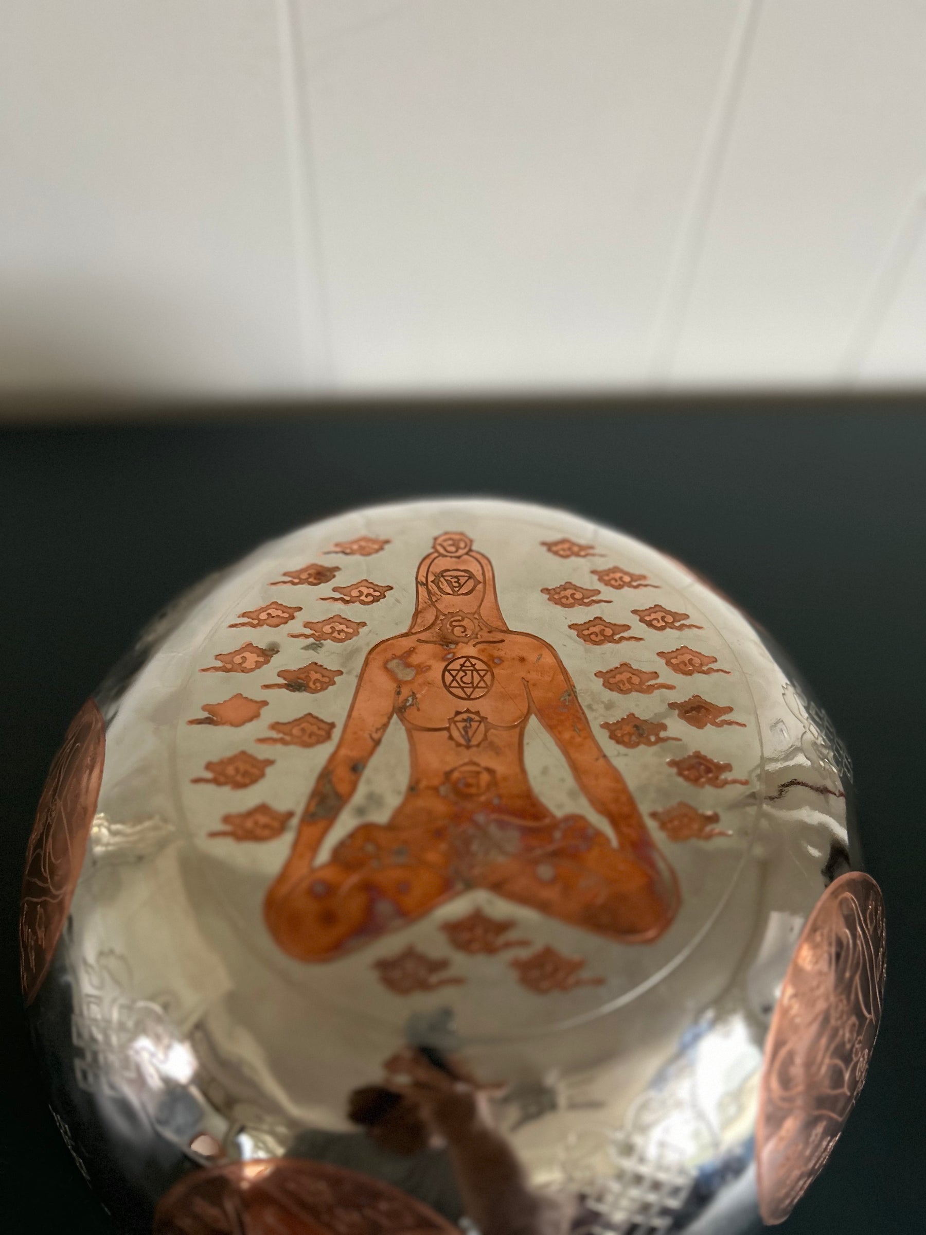 The Lady Of Life Bowl: 10.25 inch | Handmade Bronze Singing Bowl Rich Etchings