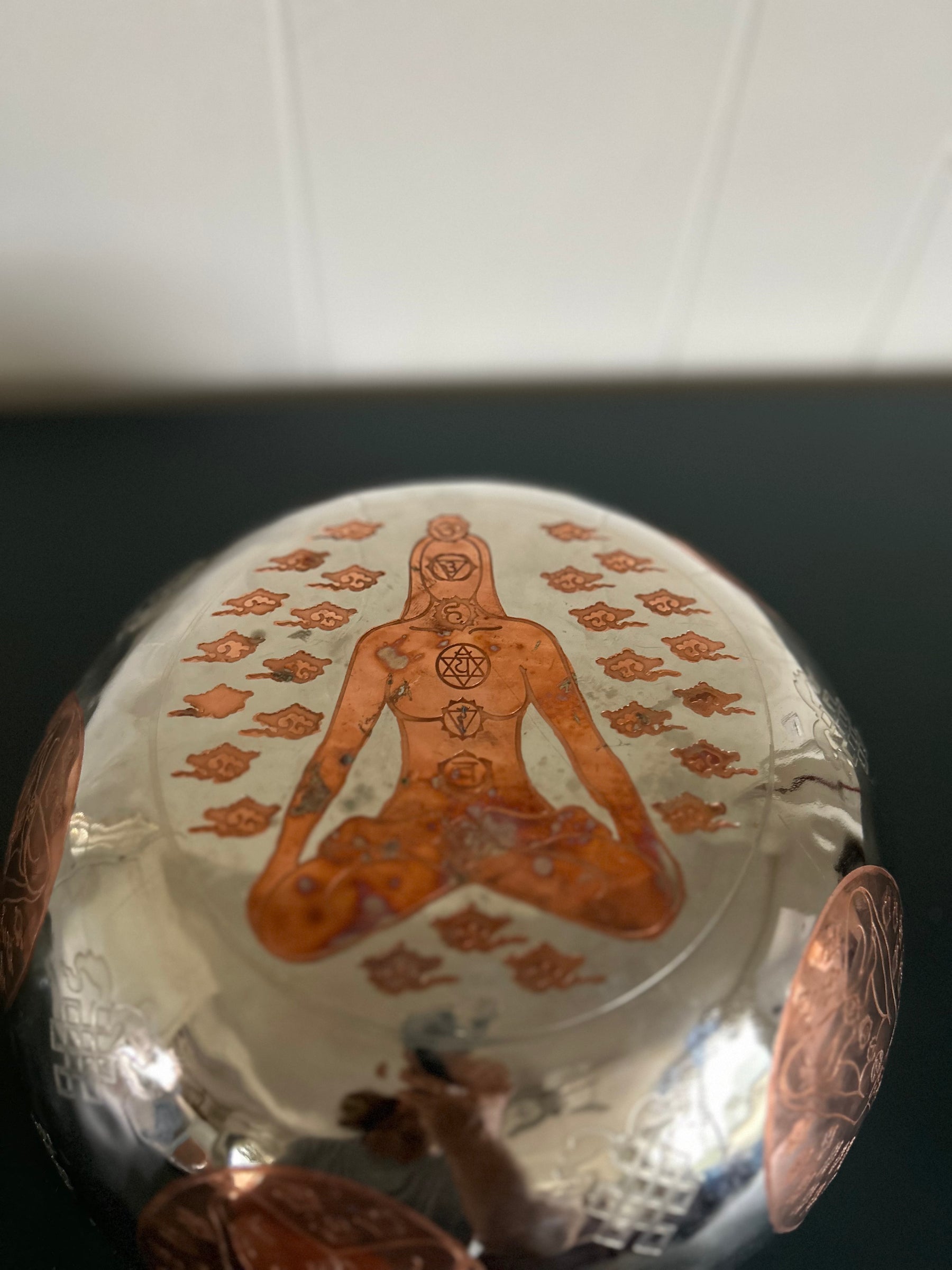 The Lady Of Life Bowl: 10.25 inch | Handmade Bronze Singing Bowl Rich Etchings