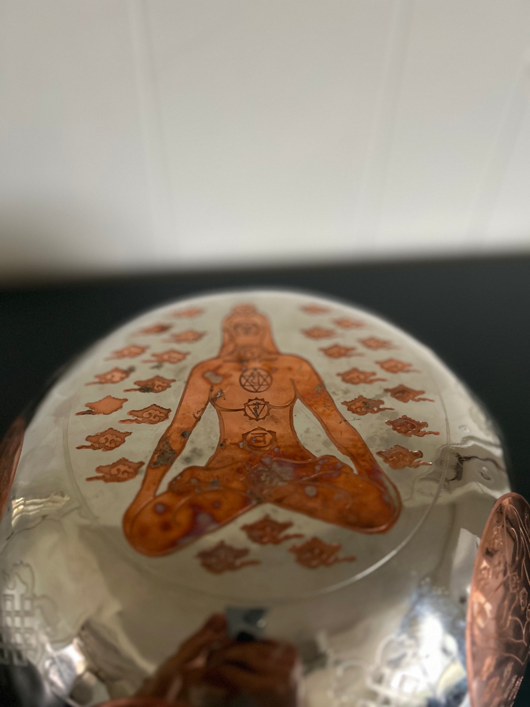 The Lady Of Life Bowl: 10.25 inch | Handmade Bronze Singing Bowl Rich Etchings