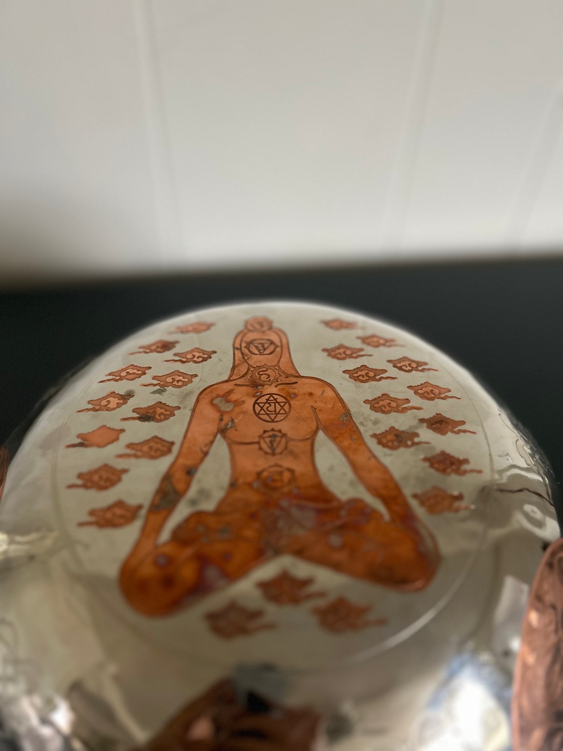 The Lady Of Life Bowl: 10.25 inch | Handmade Bronze Singing Bowl Rich Etchings