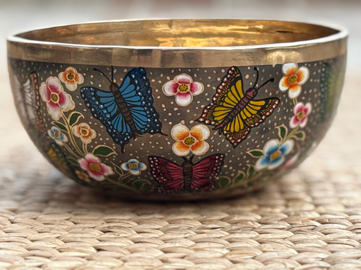 The Butterfly I 8.5 Inch Hand-Painted Singing Bowl. Limited Edition Spring 2026 Run