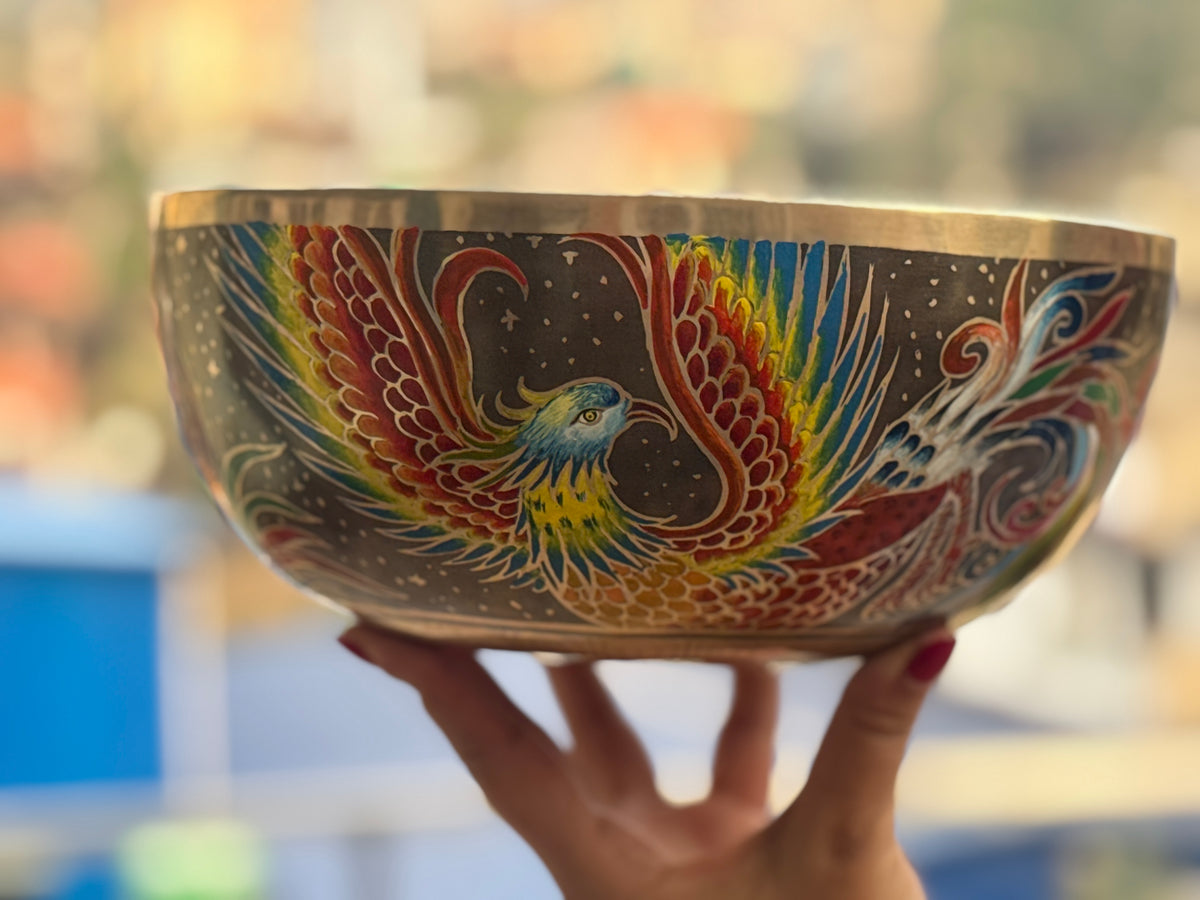 The Dancing Water Bowl I 9 Inch Hand-Painted Singing Bowl I Limited Edition Run.