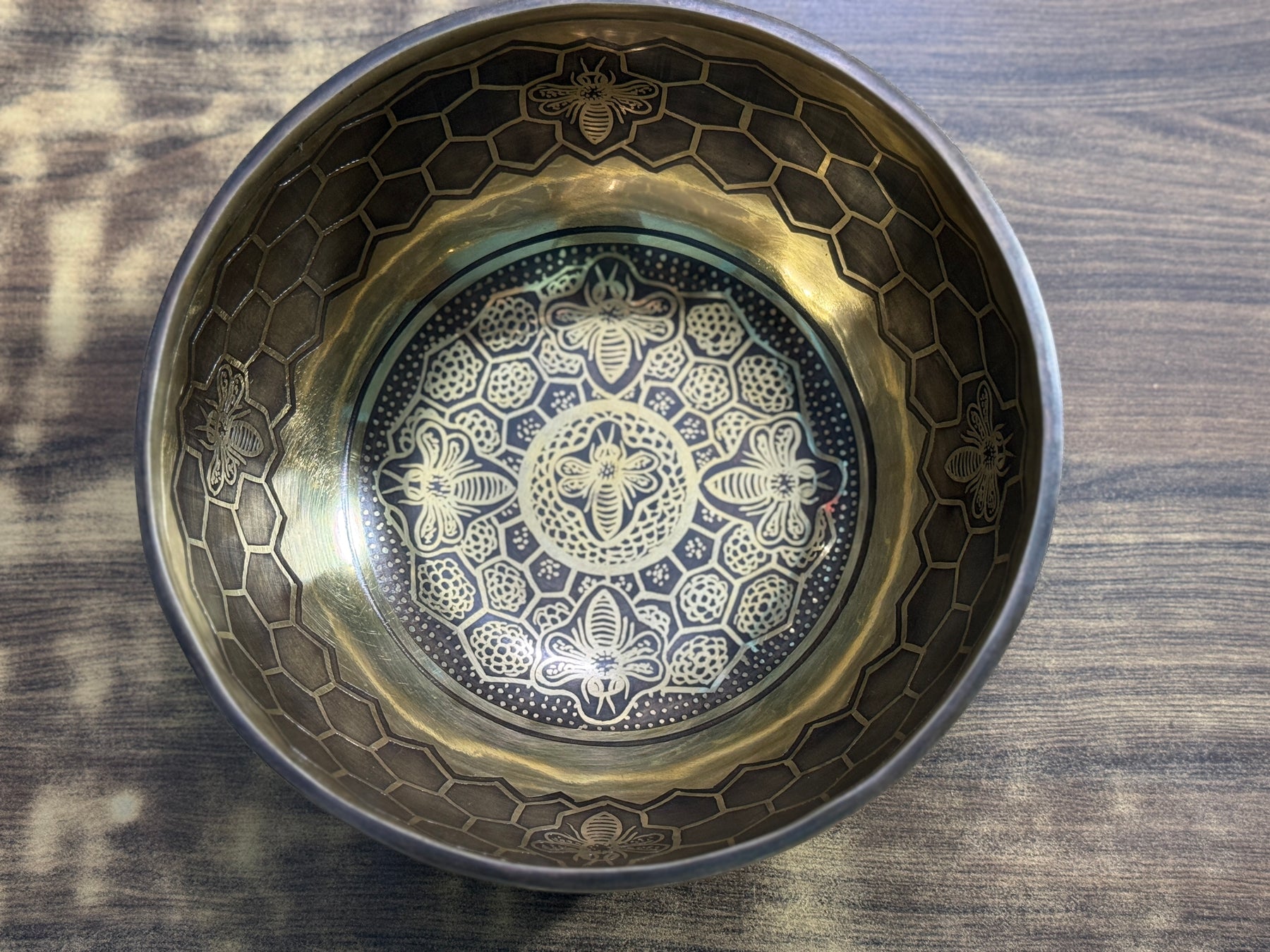 The Bee Bowl: 10 Inch Diameter Bell Bronze Handmade Singing Bowl