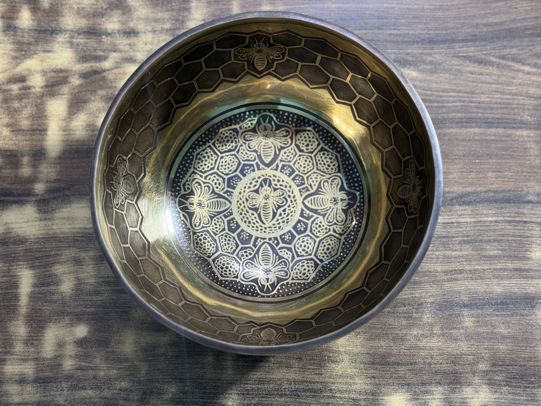 The Bee Bowl: 10 Inch Diameter Bell Bronze Handmade Singing Bowl