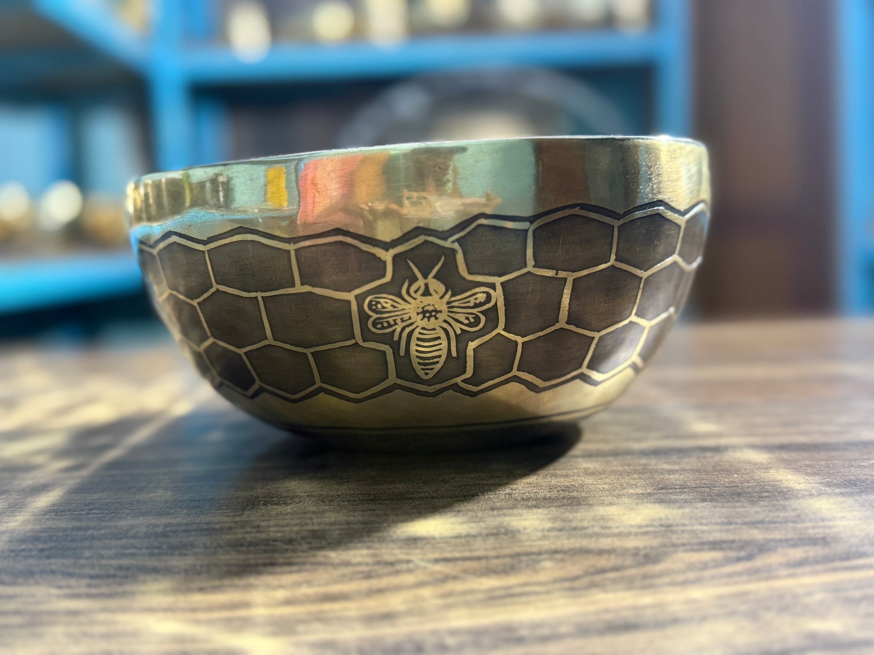 The Bee Bowl: 10 Inch Diameter Bell Bronze Handmade Singing Bowl