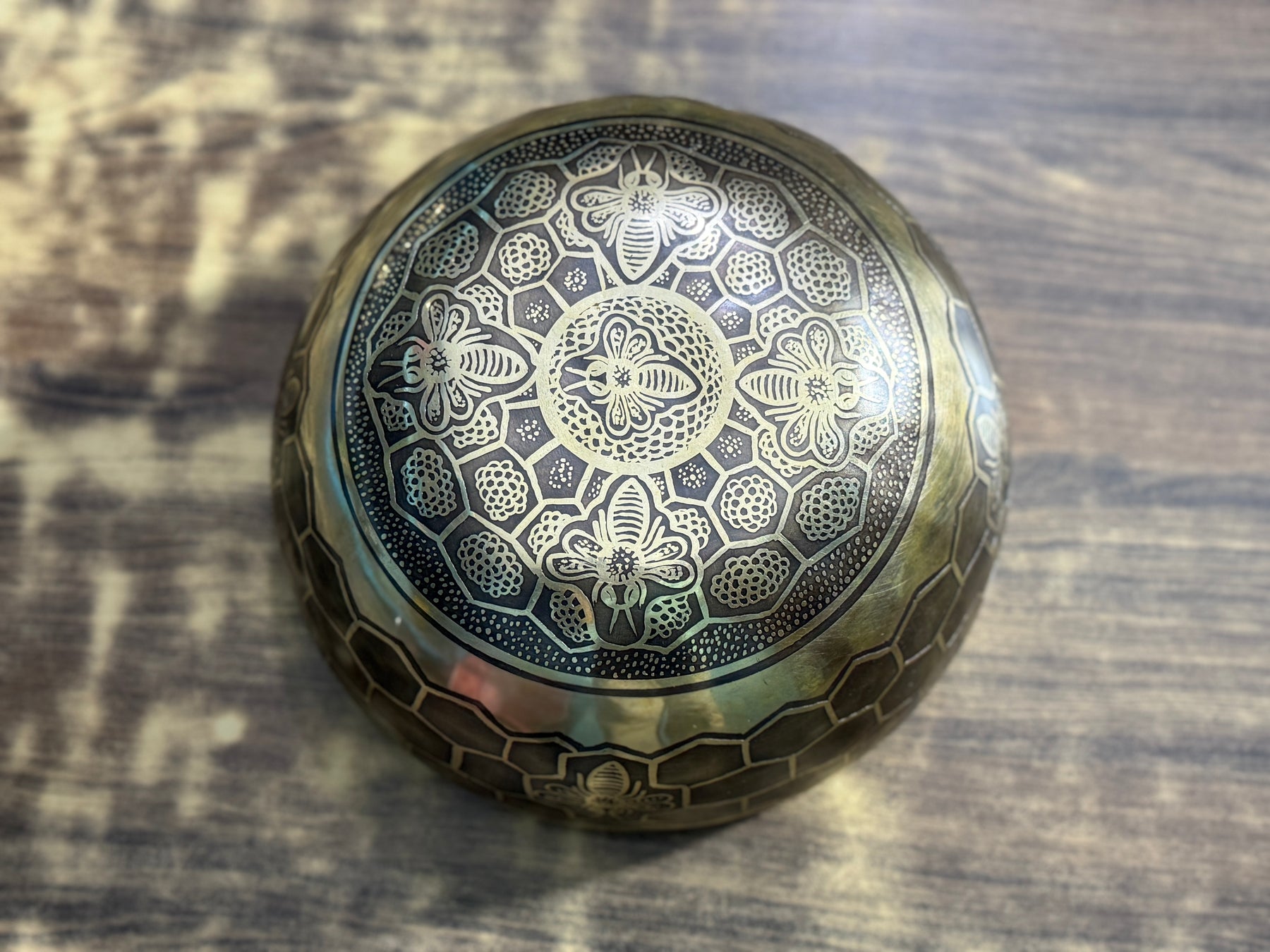 The Bee Bowl: 10 Inch Diameter Bell Bronze Handmade Singing Bowl