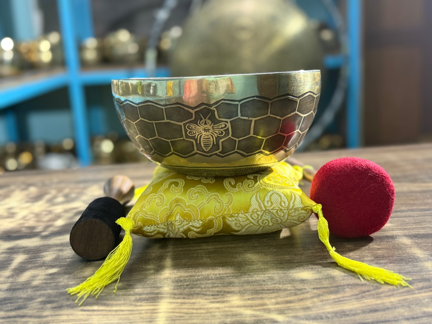 The Bee Bowl: 10 Inch Diameter Bell Bronze Handmade Singing Bowl