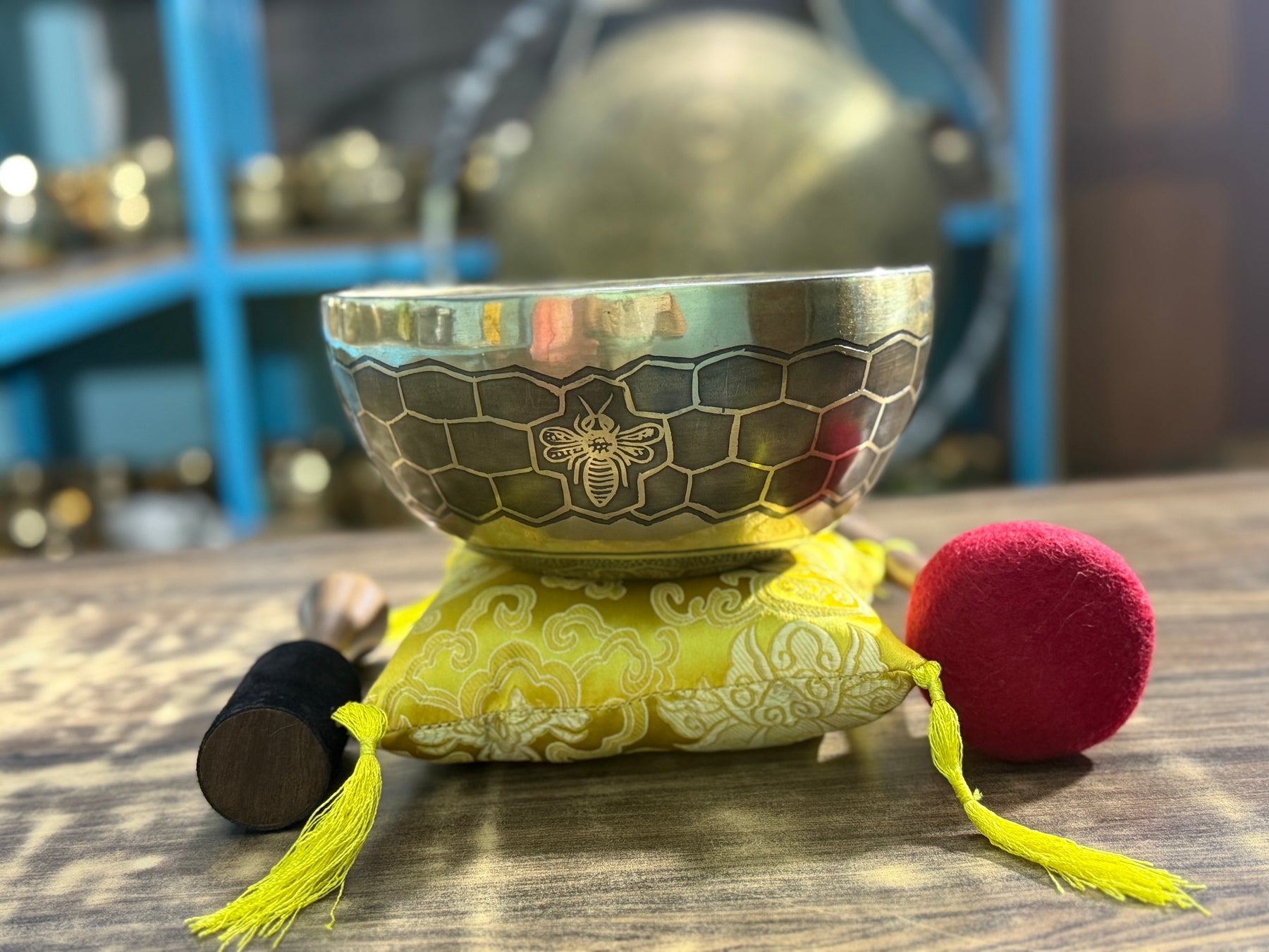 The Bee Bowl: 10 Inch Diameter Bell Bronze Handmade Singing Bowl