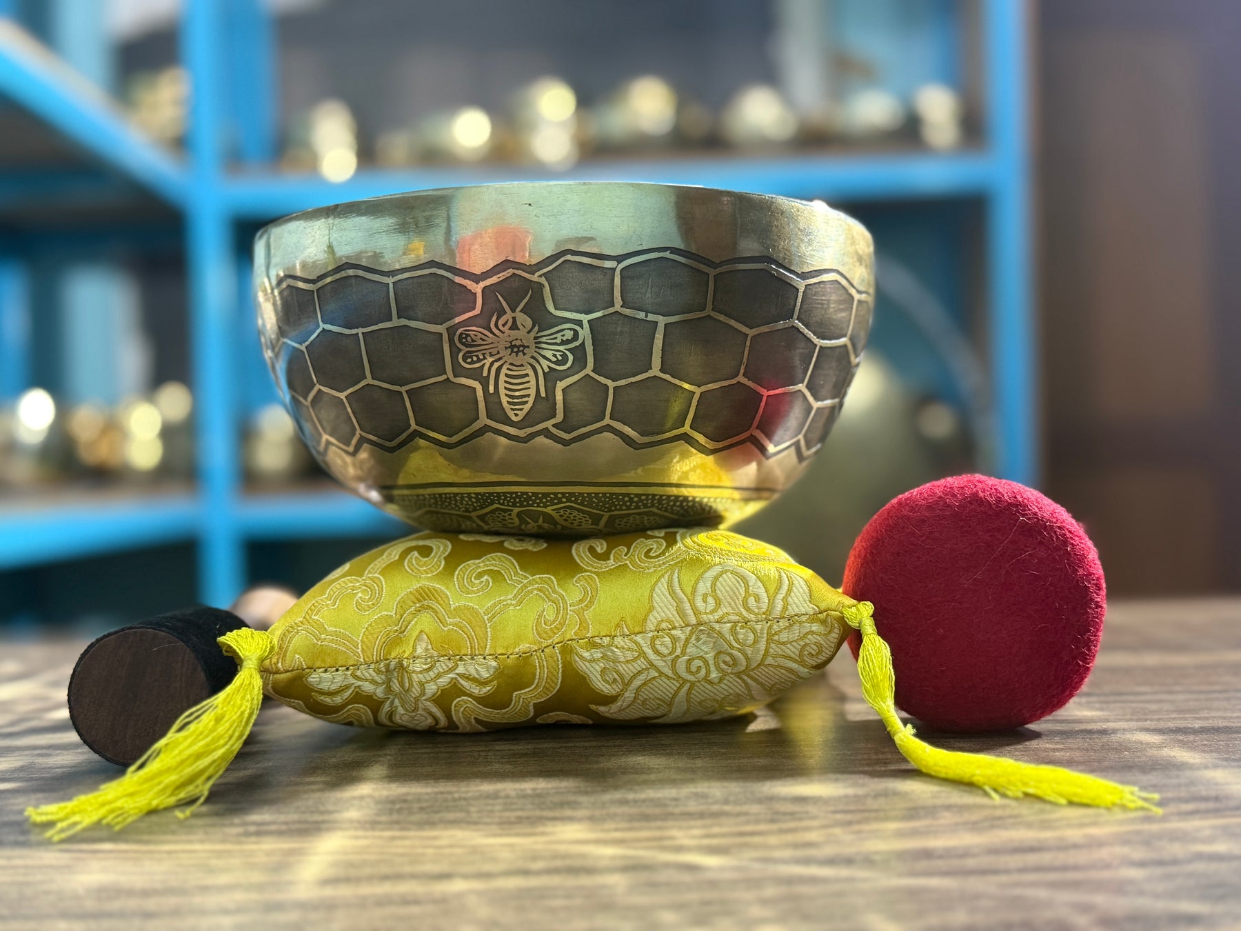 The Bee Bowl: 10 Inch Diameter Bell Bronze Handmade Singing Bowl