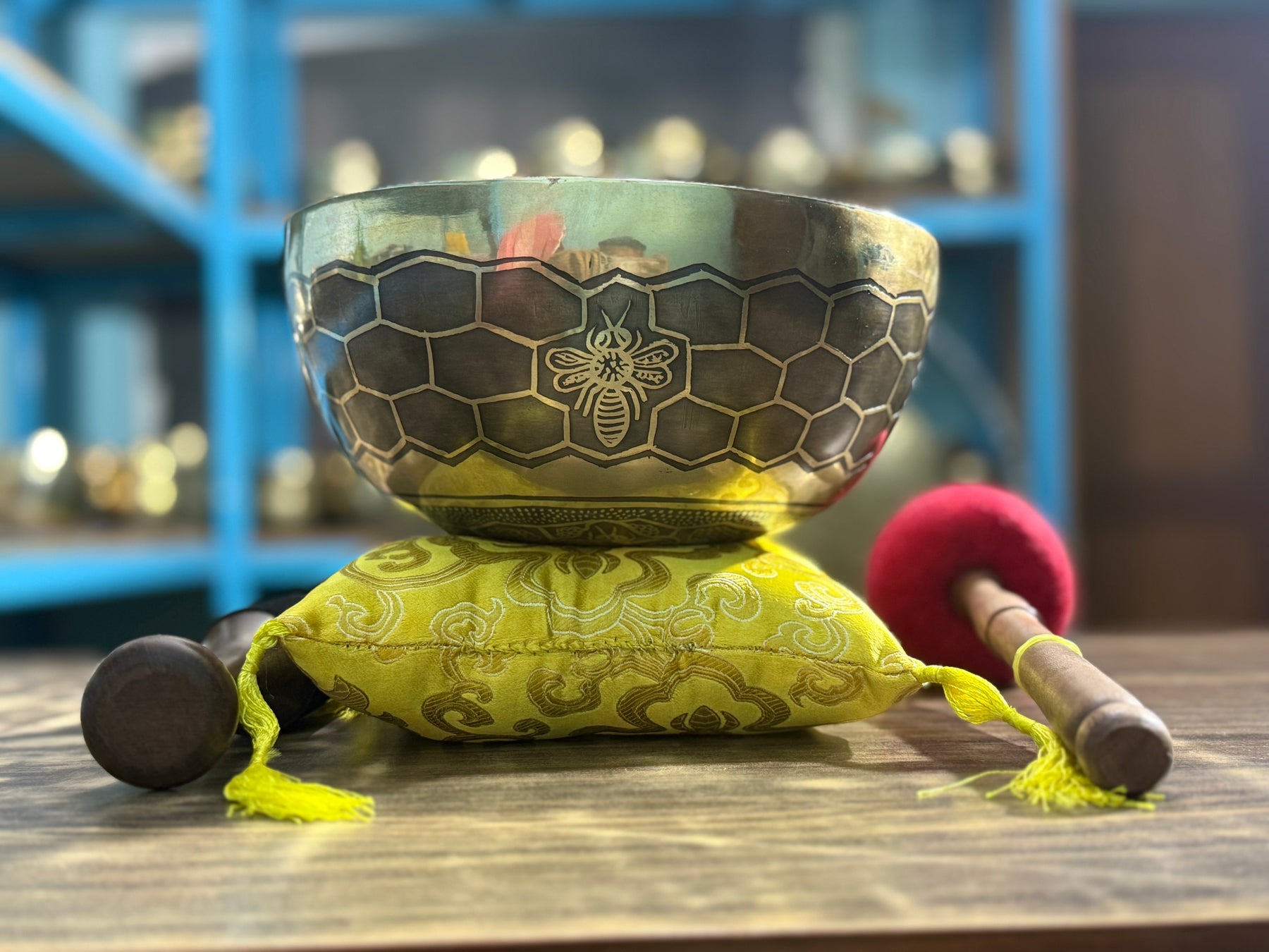 The Bee Bowl: 10 Inch Diameter Bell Bronze Handmade Singing Bowl