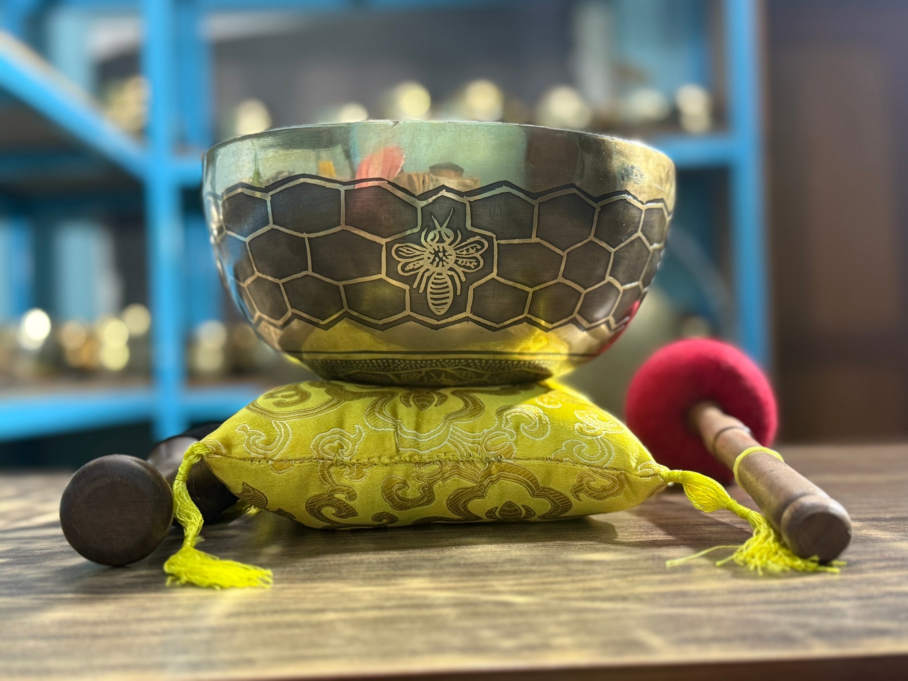 The Bee Bowl: 10 Inch Diameter Bell Bronze Handmade Singing Bowl