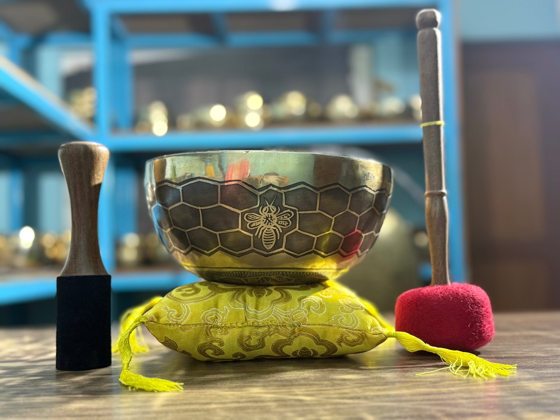The Bee Bowl: 10 Inch Diameter Bell Bronze Handmade Singing Bowl