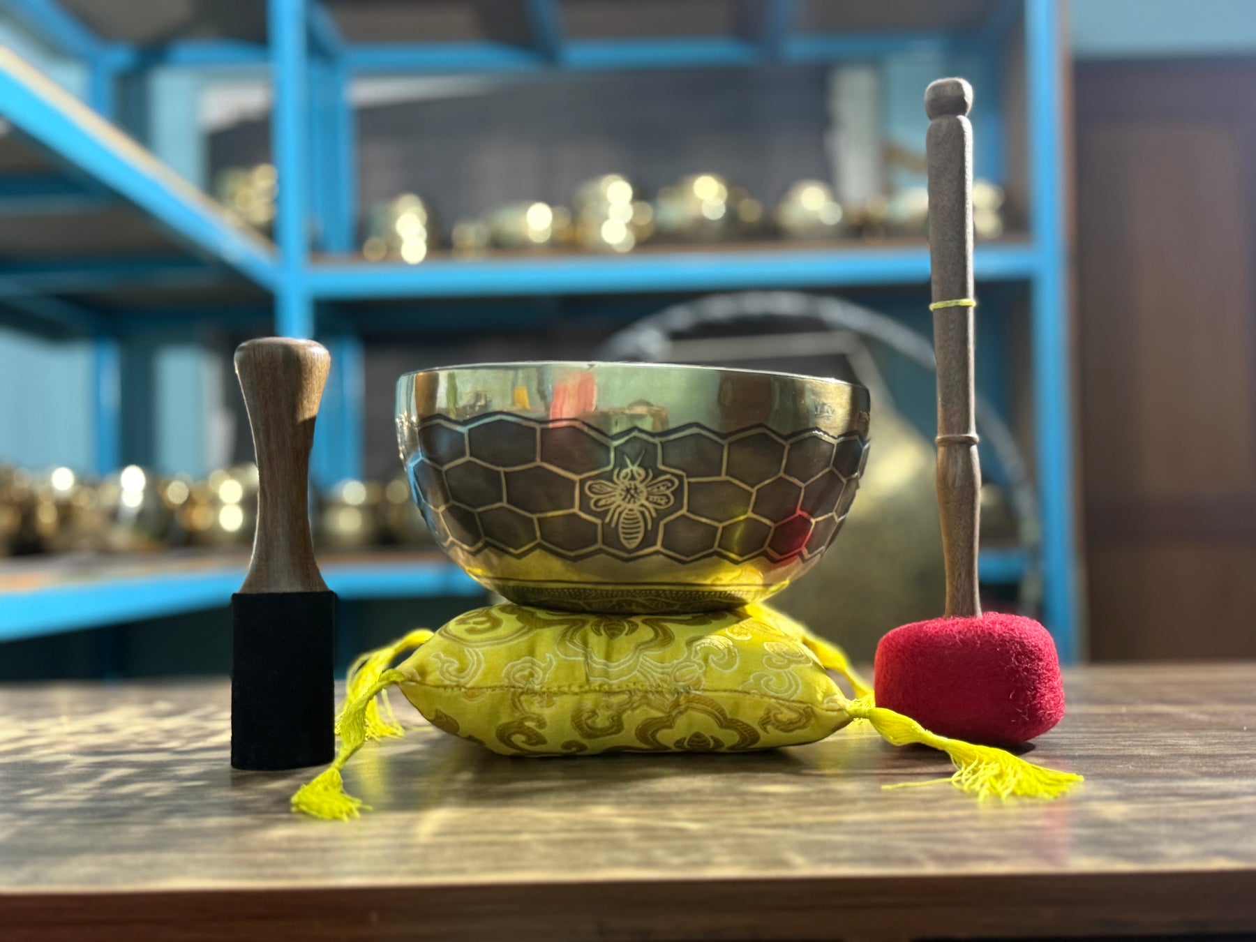 The Bee Bowl: 10 Inch Diameter Bell Bronze Handmade Singing Bowl