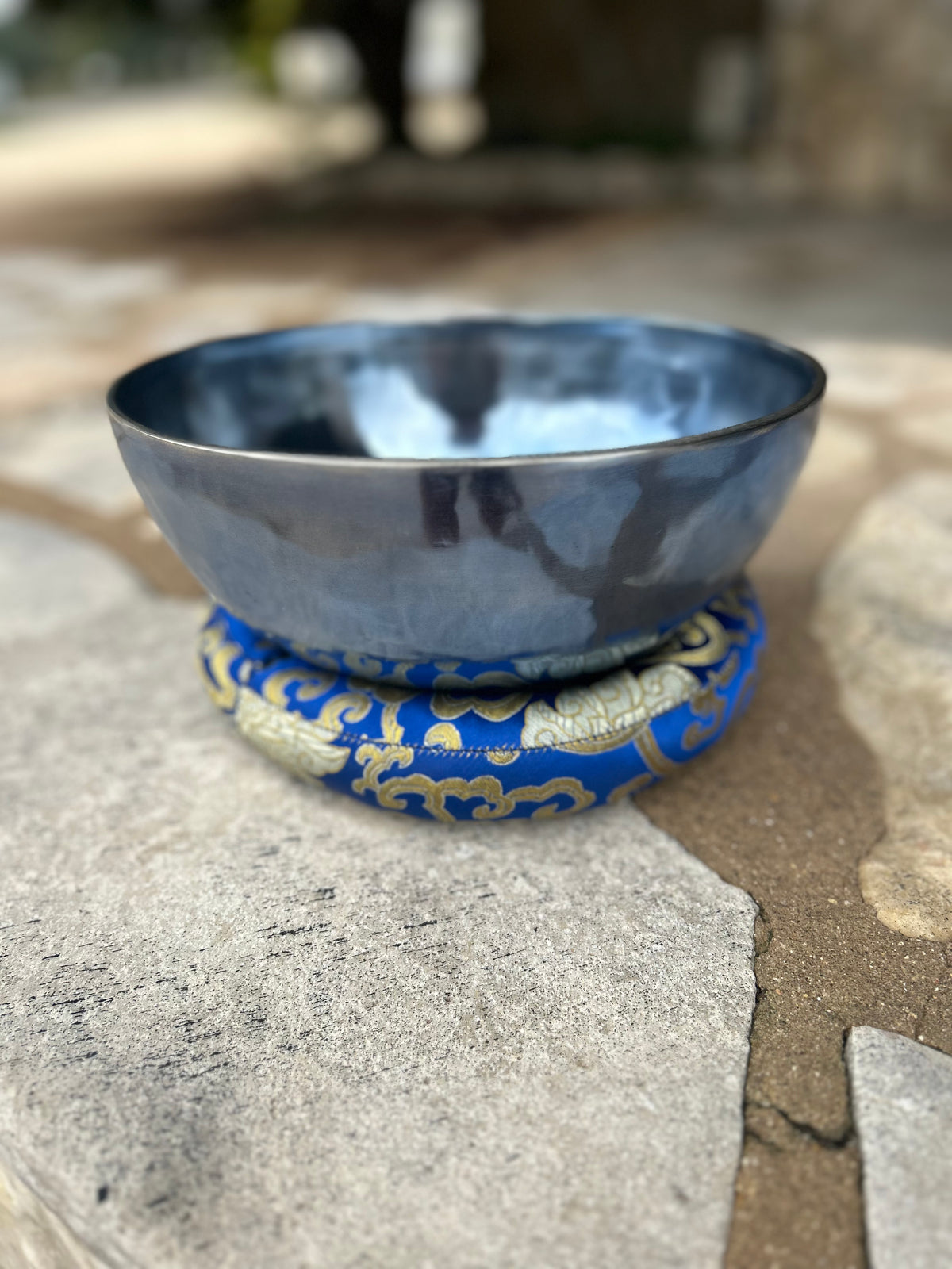 The Blue Moon Bowl: 10.25 inch | Colorized Bronze Singing Bowl From India