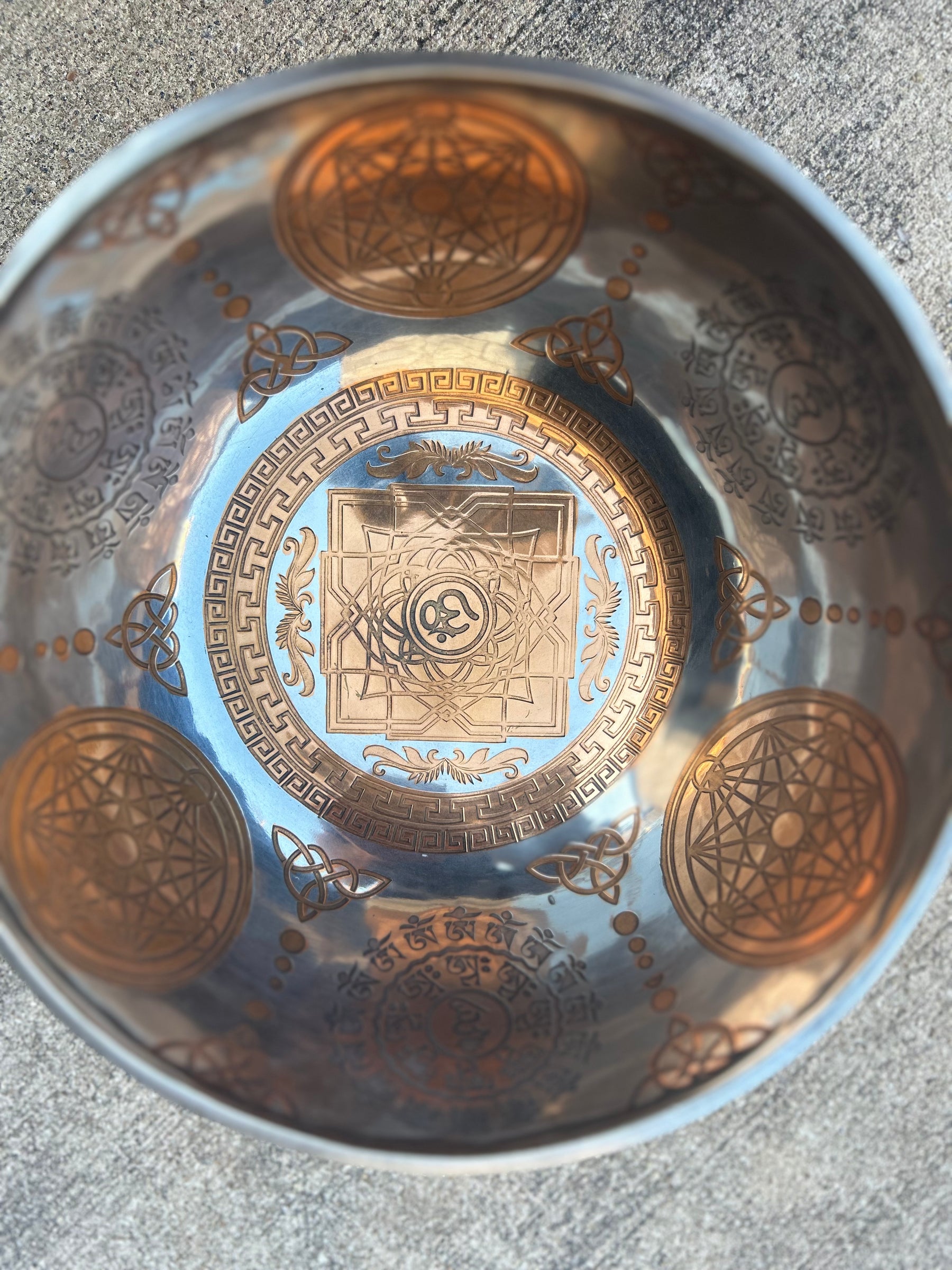 The Crown Jewel Bowl: 10.25 inch | Handmade Etched Bronze Singing Bowl