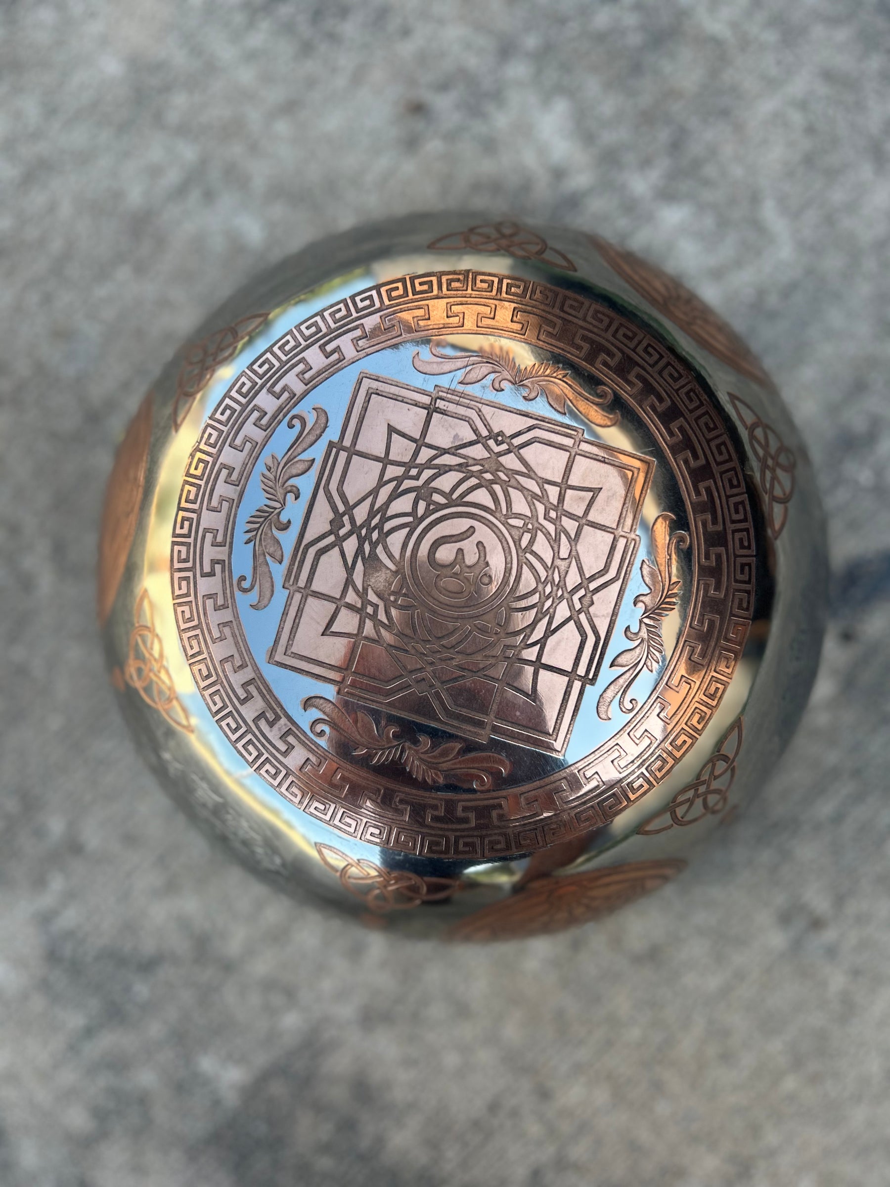 The Crown Jewel Bowl: 10.25 inch | Handmade Etched Bronze Singing Bowl