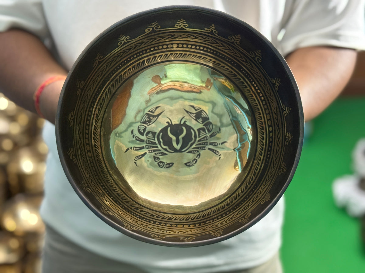The Cancer Singing Bowl - 9 inch Large | Handmade In Nepal