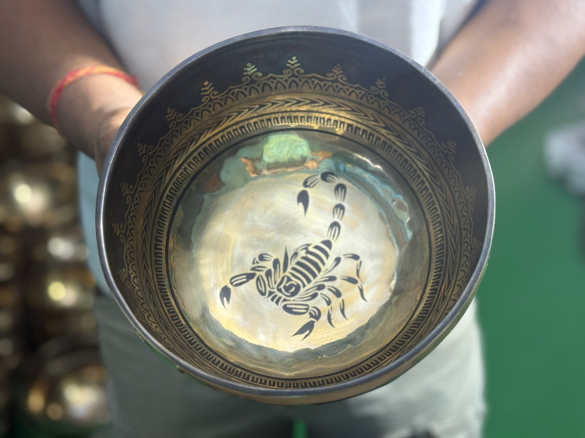 The Scorpio Singing Bowl - 9 inch Large | Handmade In Nepal